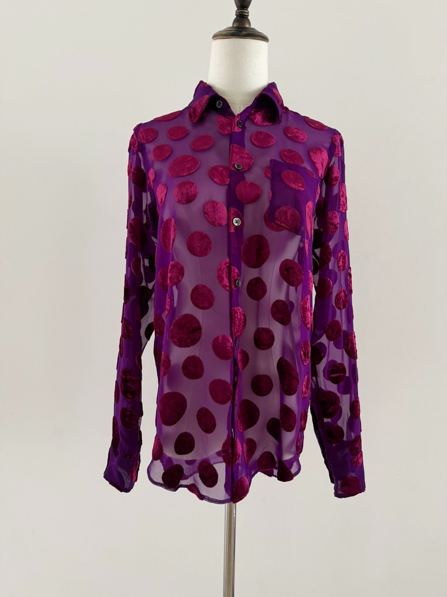 Junya Watanabe Velvet Polka Dot Shirt