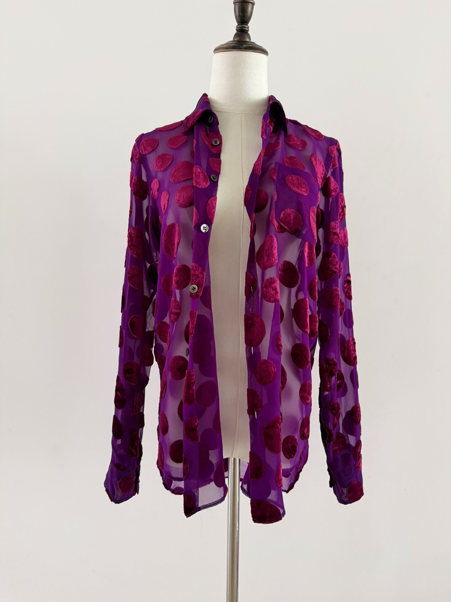 Junya Watanabe Velvet Polka Dot Shirt — detail