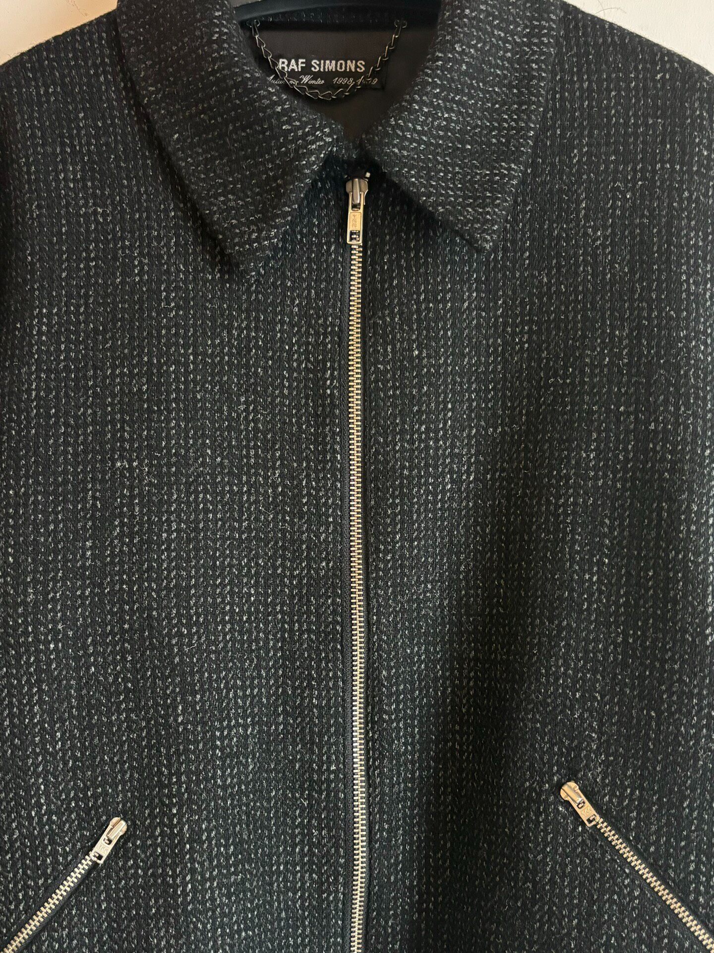Raf Simons AW1998 Three-Zip Tweed Jacket — back