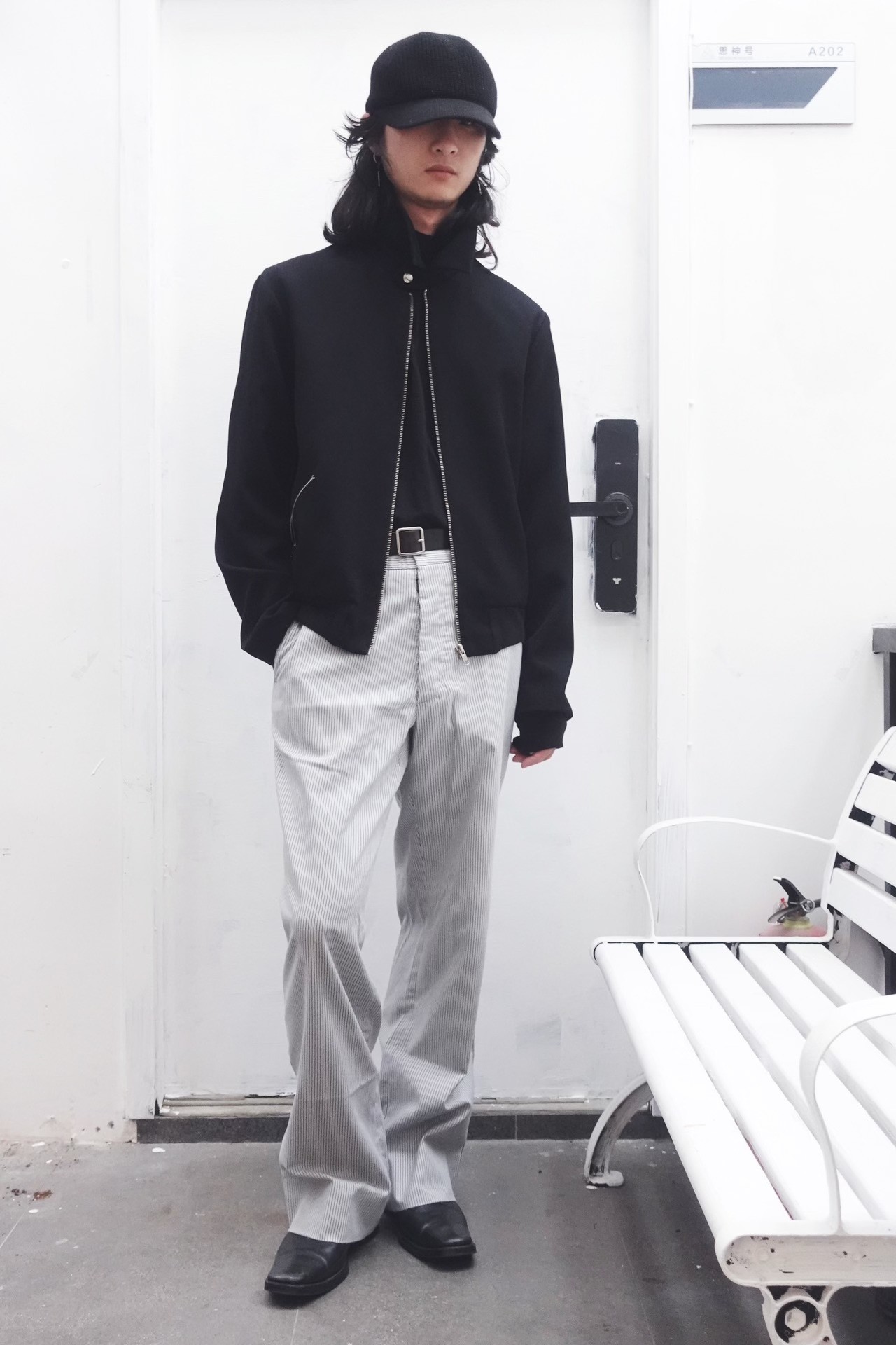 Raf Simons AW1998 Three-Zip Tweed Jacket — front