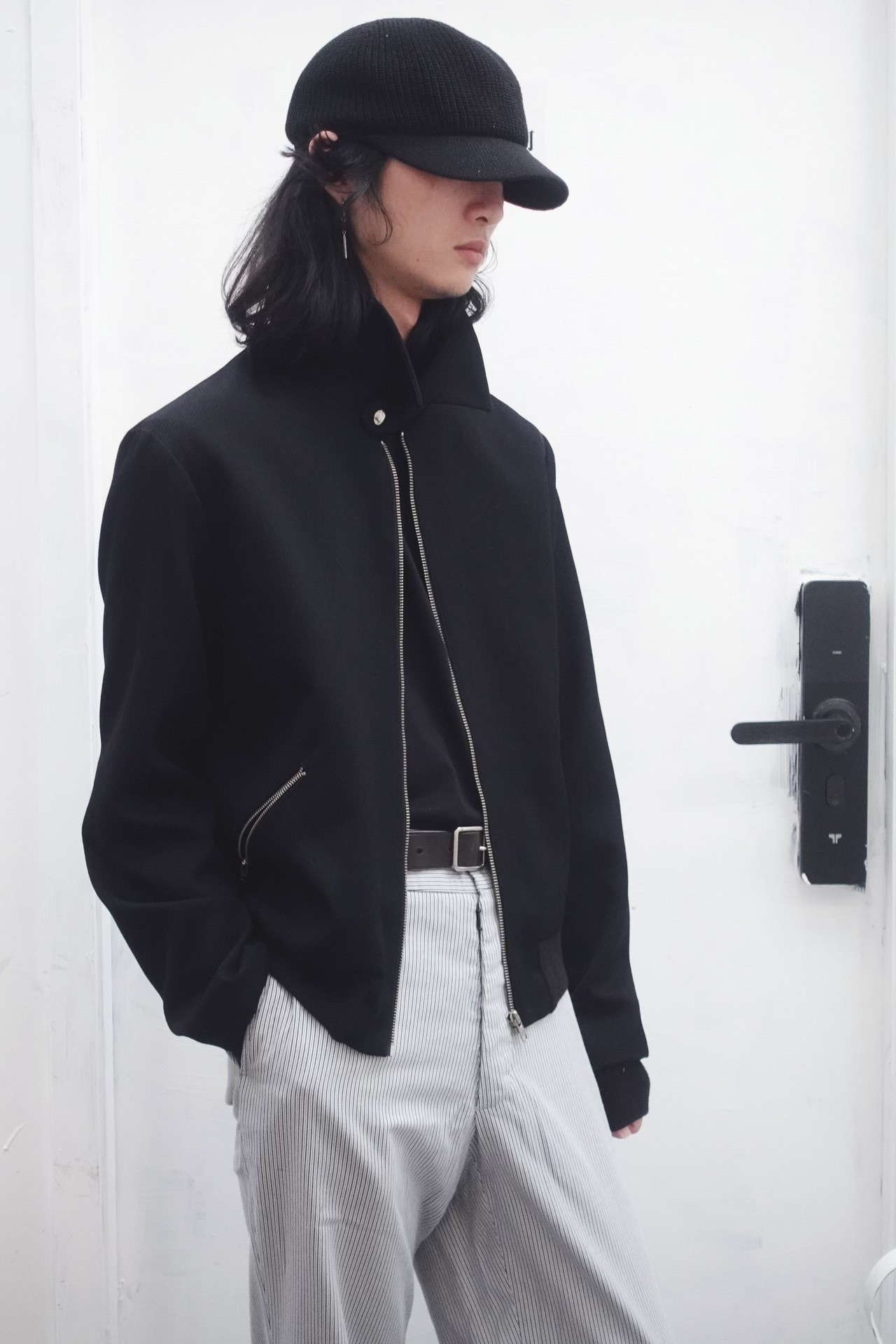 Raf Simons AW1998 Three-Zip Tweed Jacket — detail