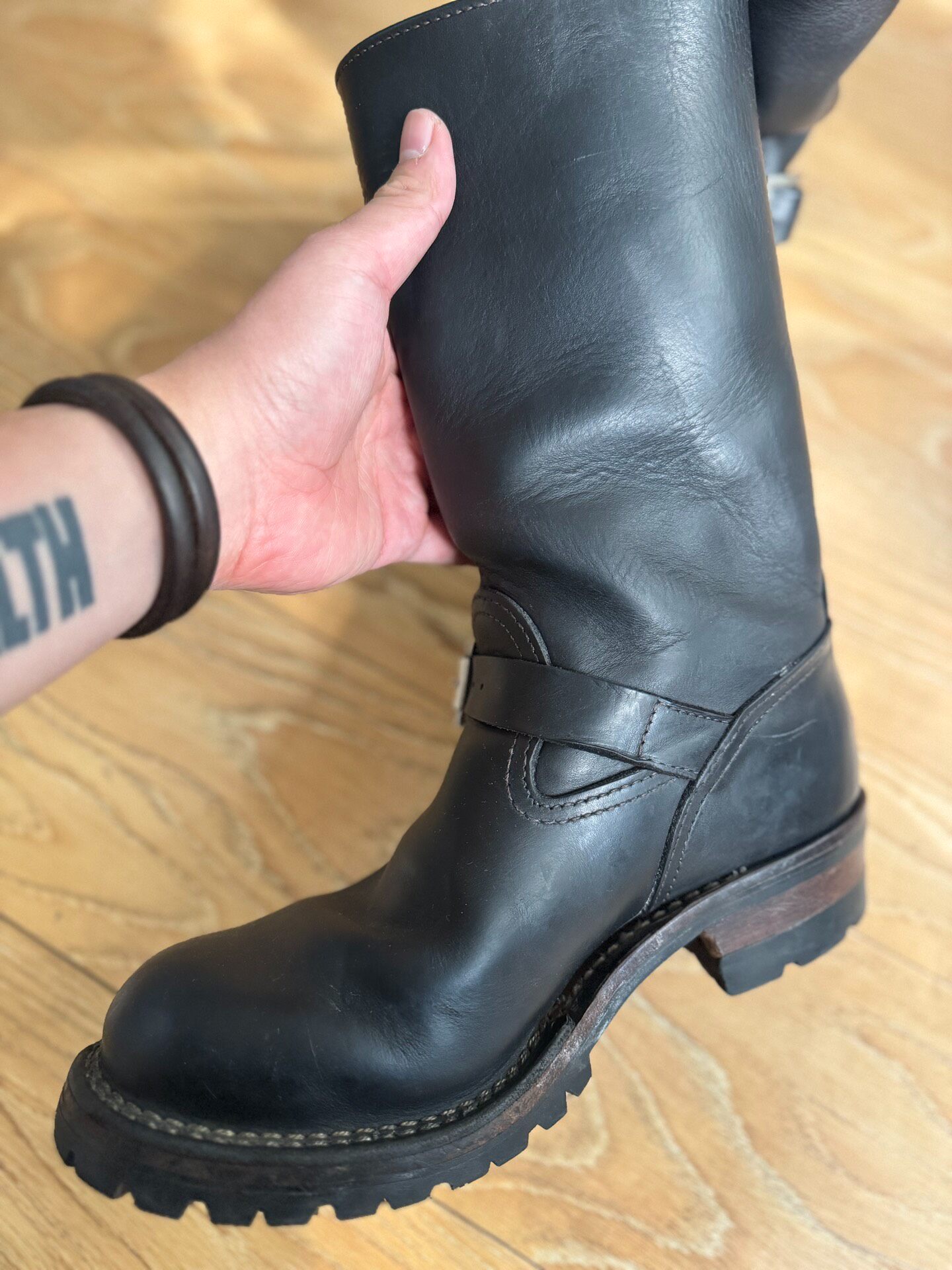 Wesco Boss Black Engineer Boots — front