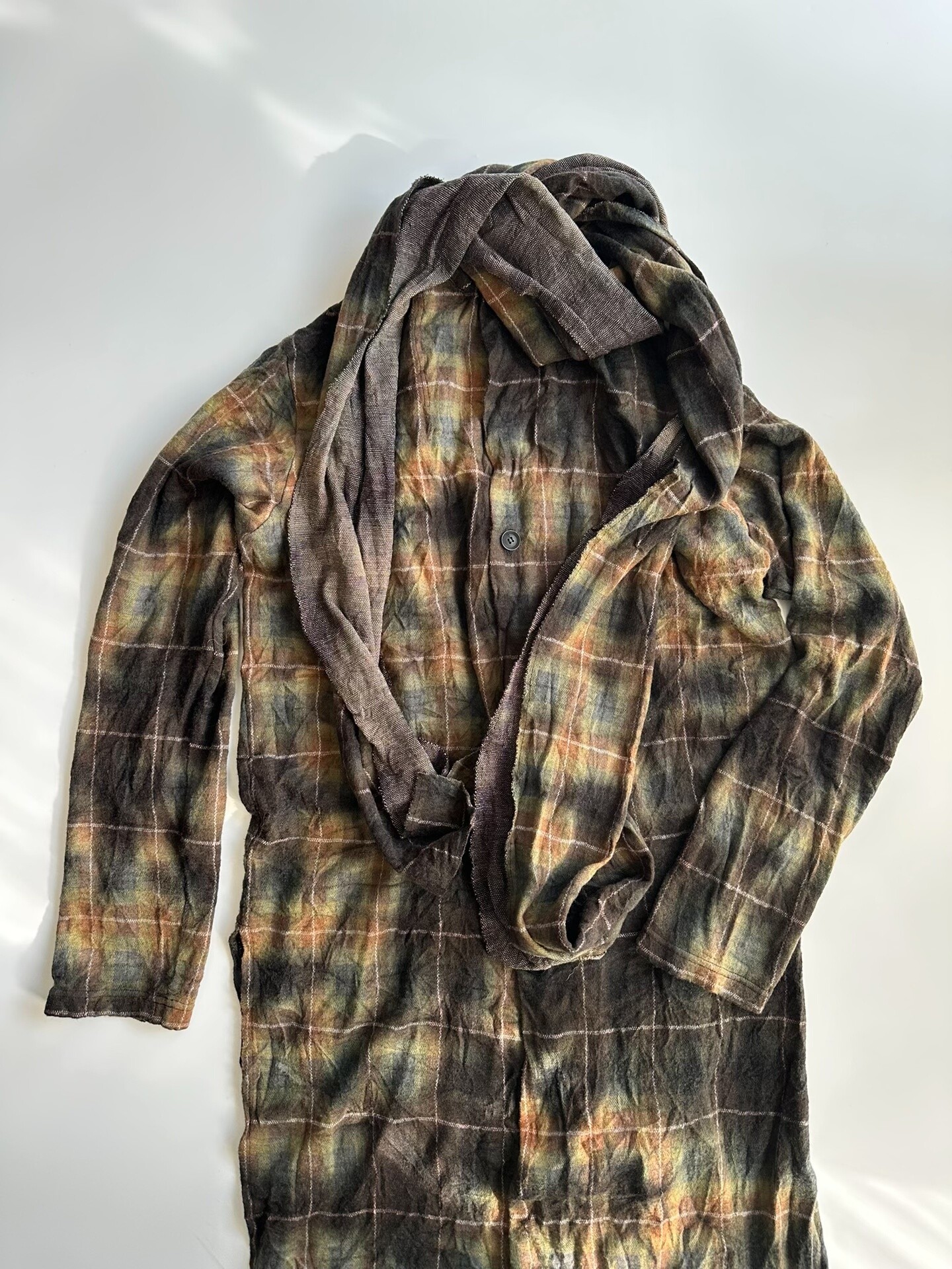 Yohji Yamamoto 20AW Scarf Collar Coat — detail
