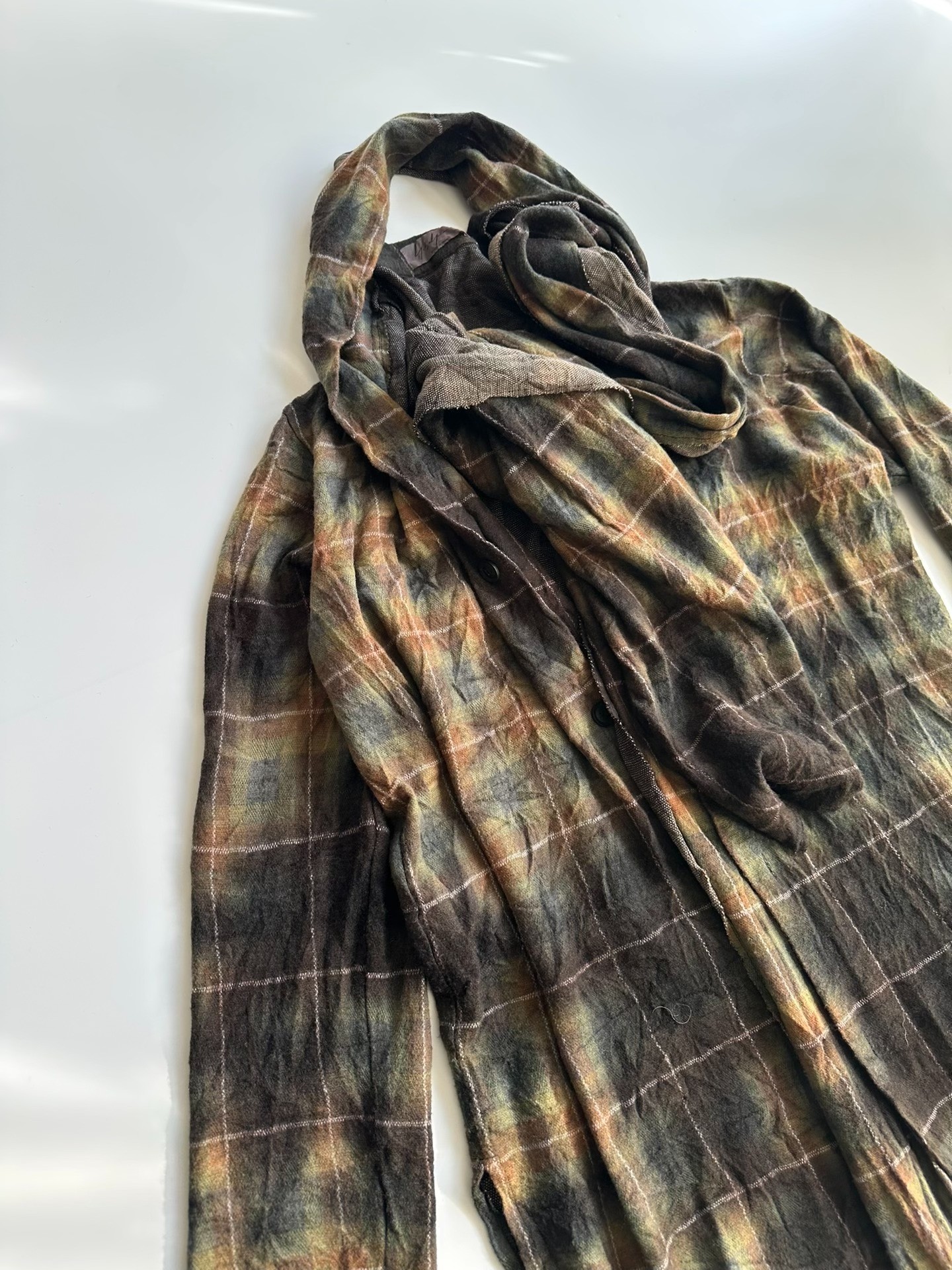 Yohji Yamamoto 20AW Scarf Collar Coat — front
