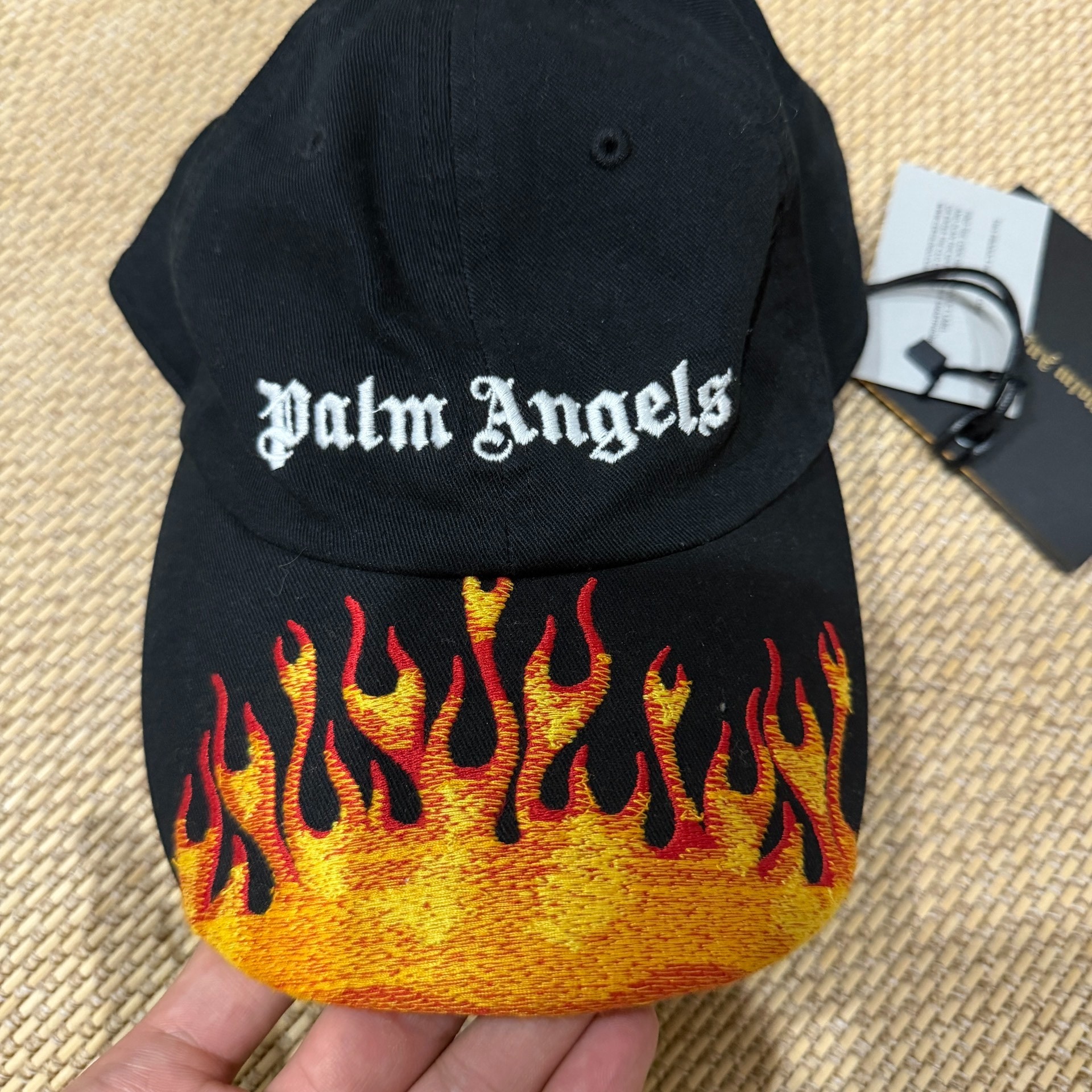 Palm Angels Flame Embroidery Baseball Cap — front