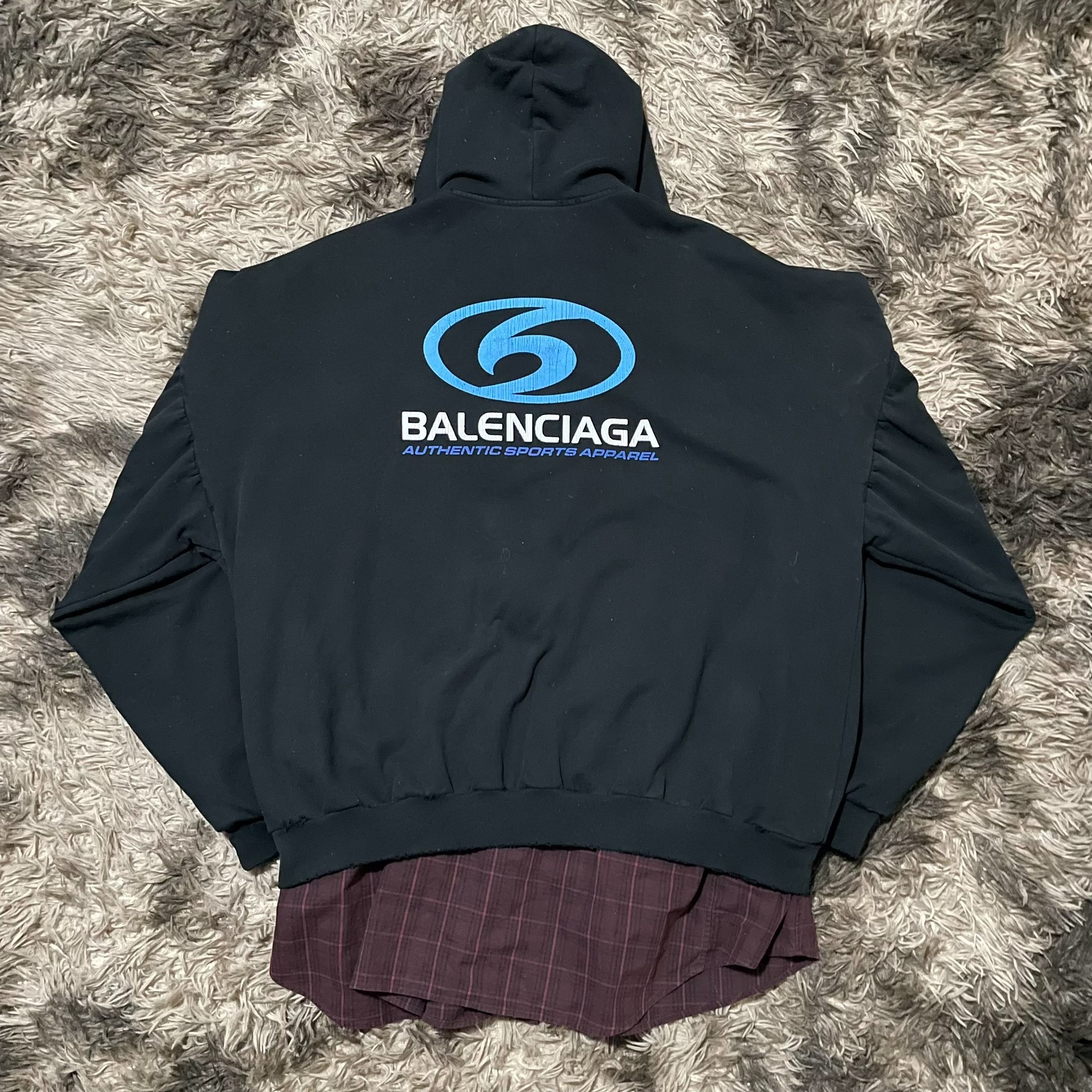 Balenciaga 2-in-1 Zip-Up Hoodie — front