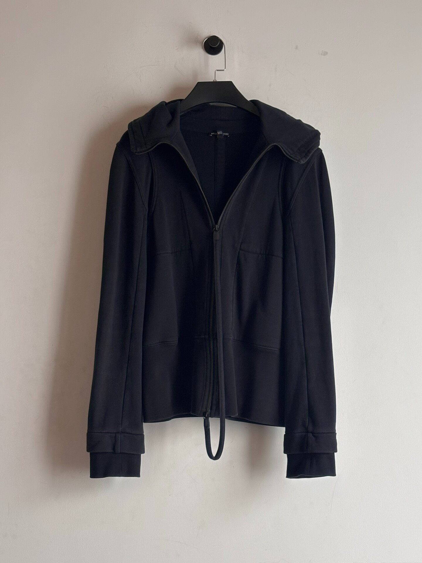 Ann Demeulemeester Black Slim-Fit Double-Zip Sweatshirt — front