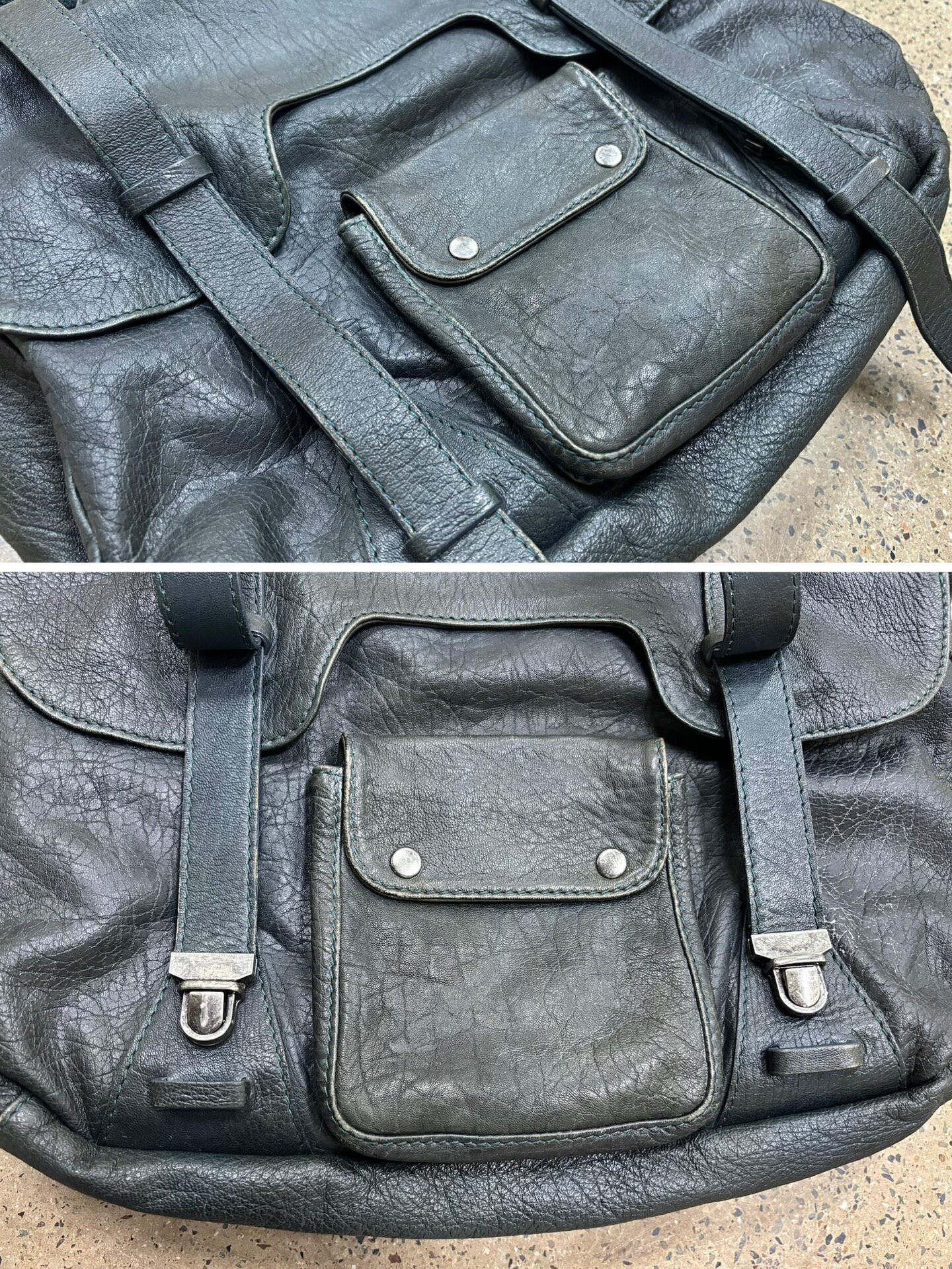 Maison Margiela Vintage Leather Messenger Bag — label