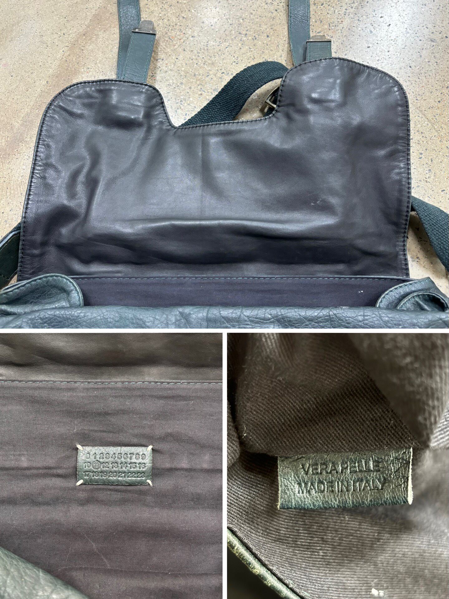 Maison Margiela Vintage Leather Messenger Bag — back