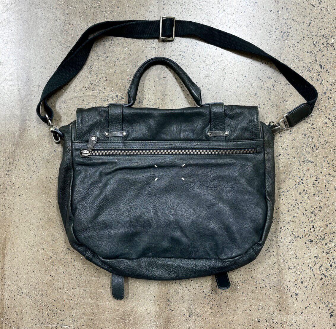 Maison Margiela Vintage Leather Messenger Bag — front
