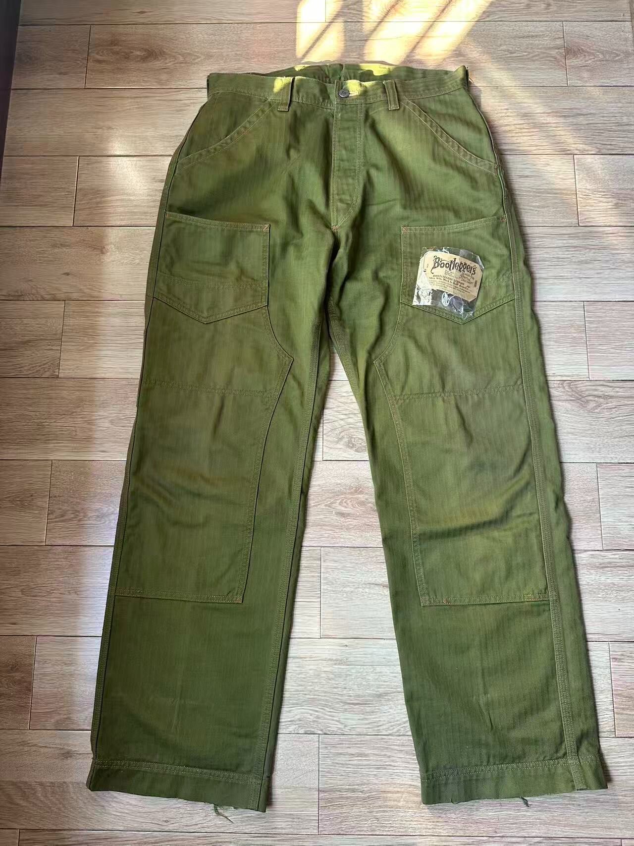 Freewheelers Bootleggers Olive Workwear Pants