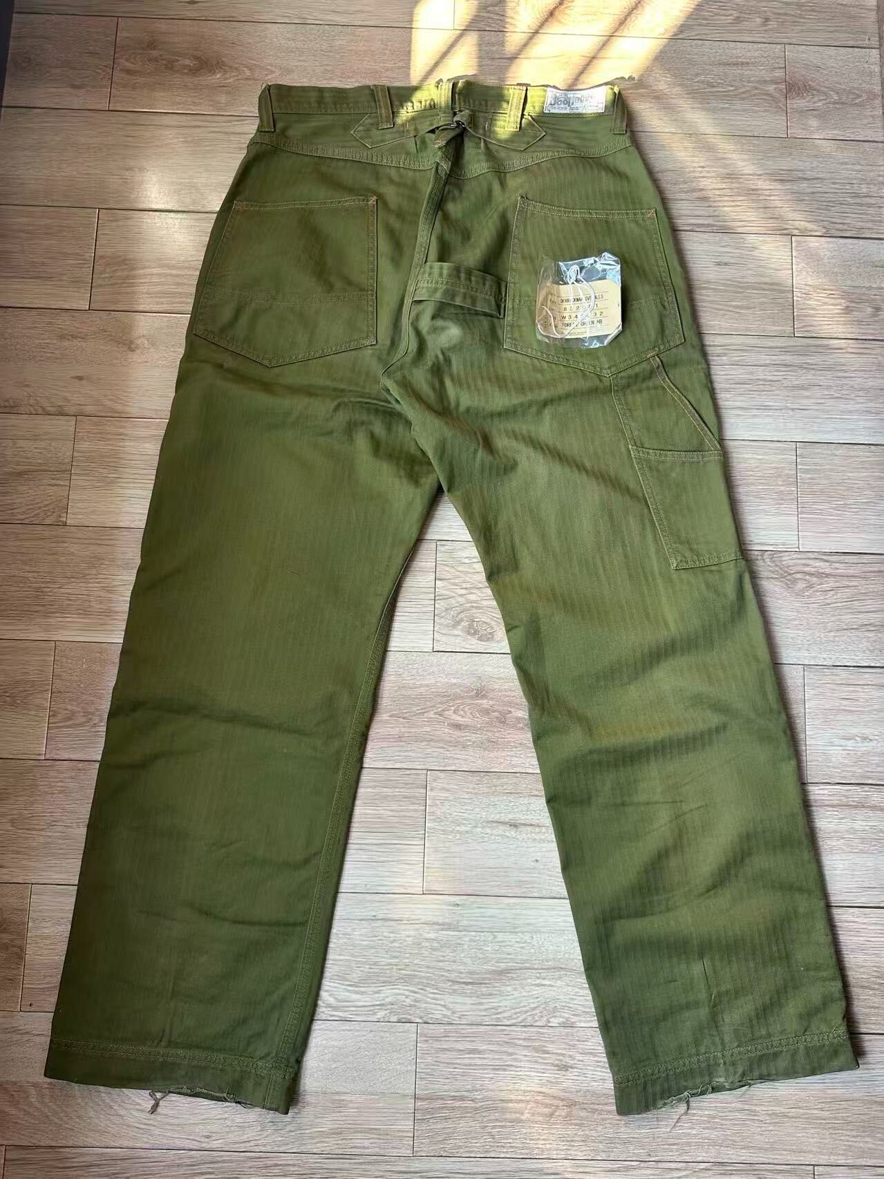 Freewheelers Bootleggers Olive Workwear Pants — front