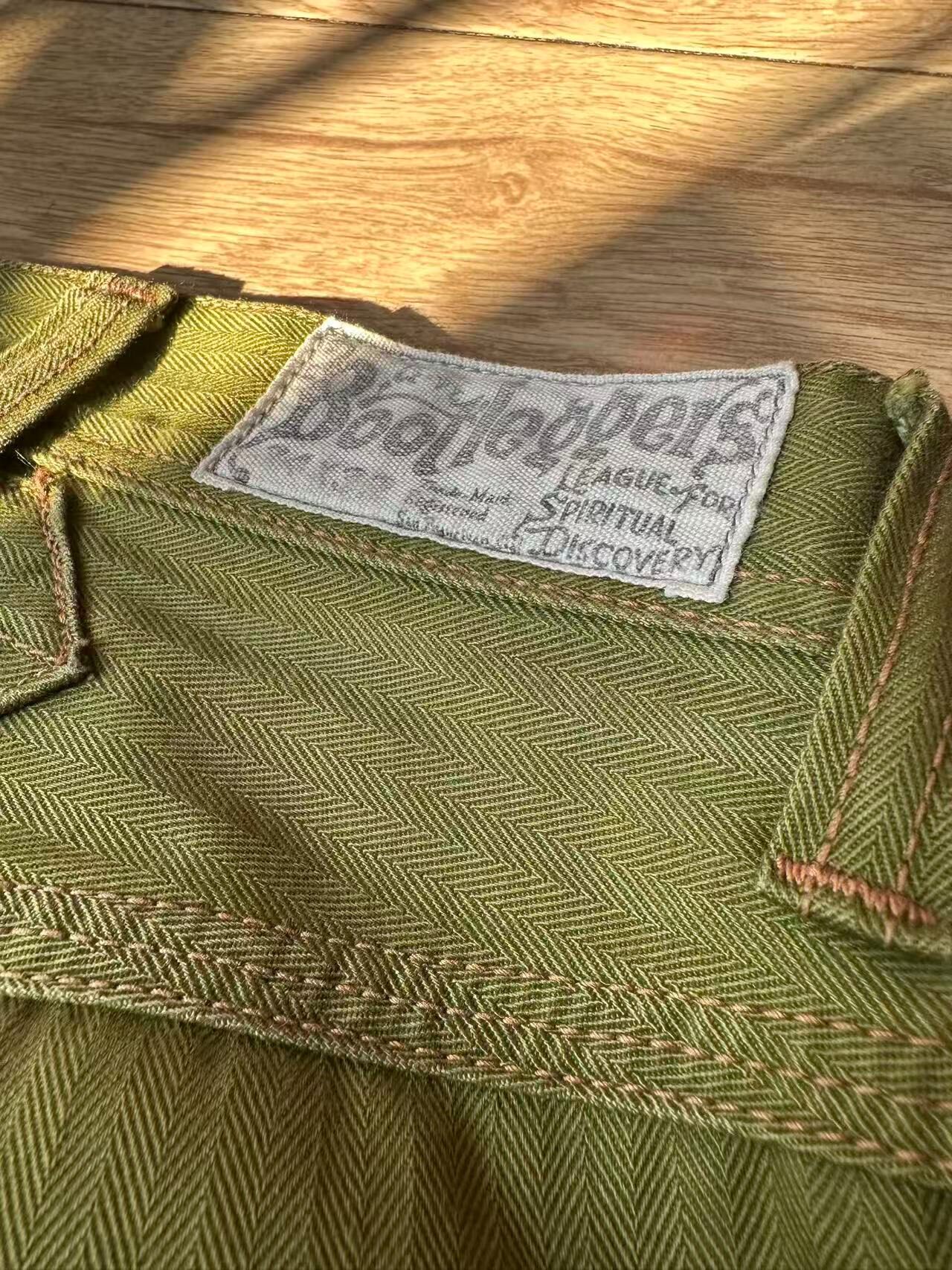 Freewheelers Bootleggers Olive Workwear Pants — back
