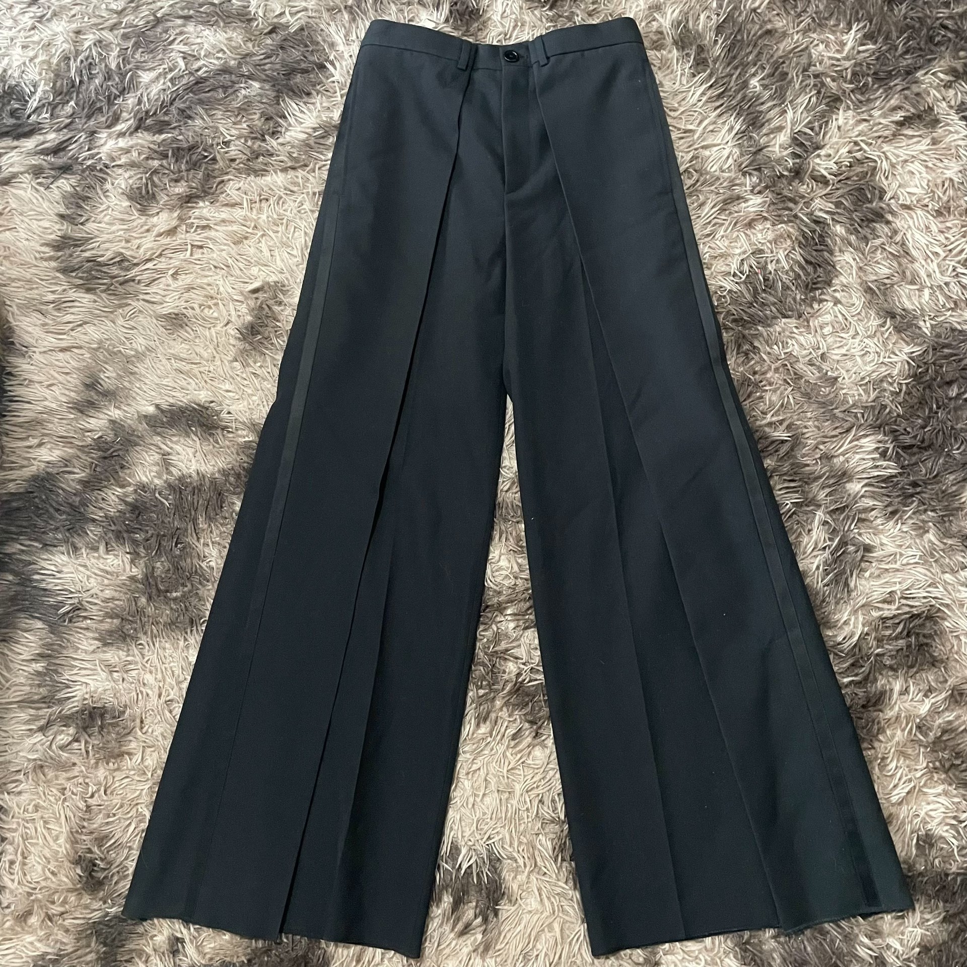 Balenciaga Wool Wide Leg Suit Trousers