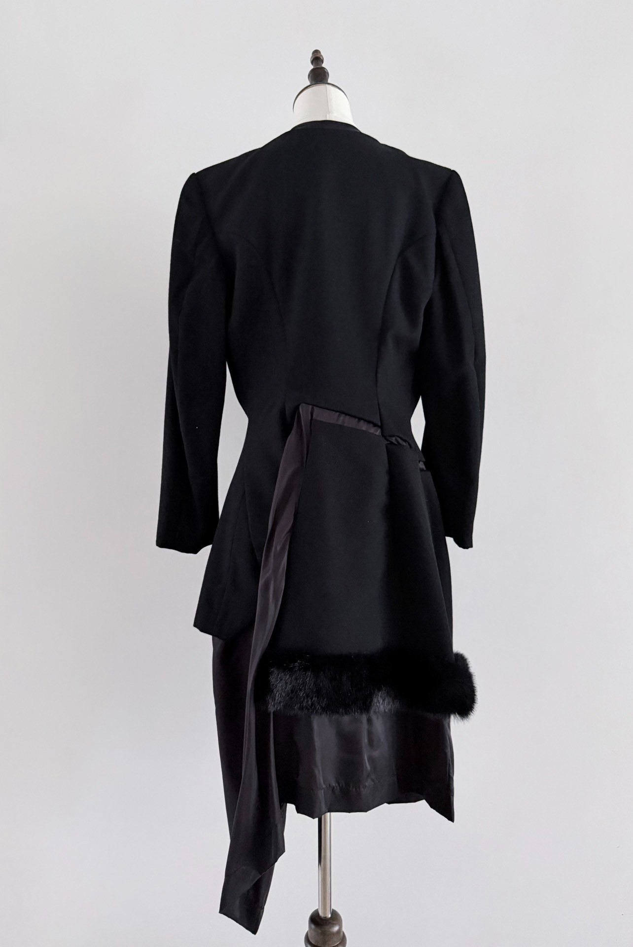 CDG 97AW Black Deconstructed Coat — front