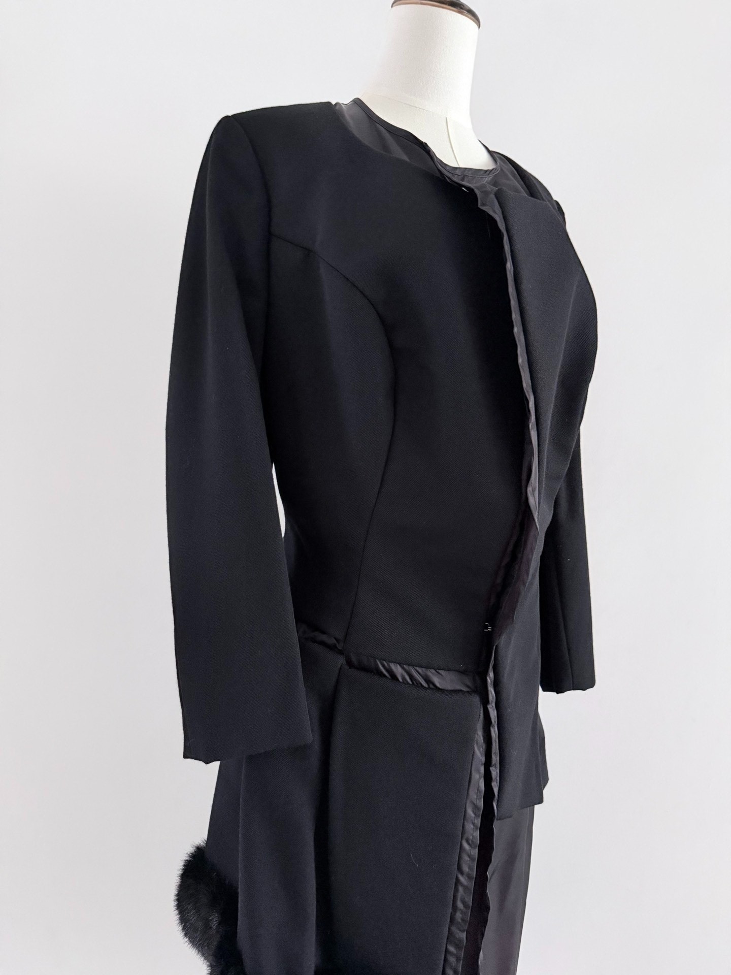 CDG 97AW Black Deconstructed Coat — back