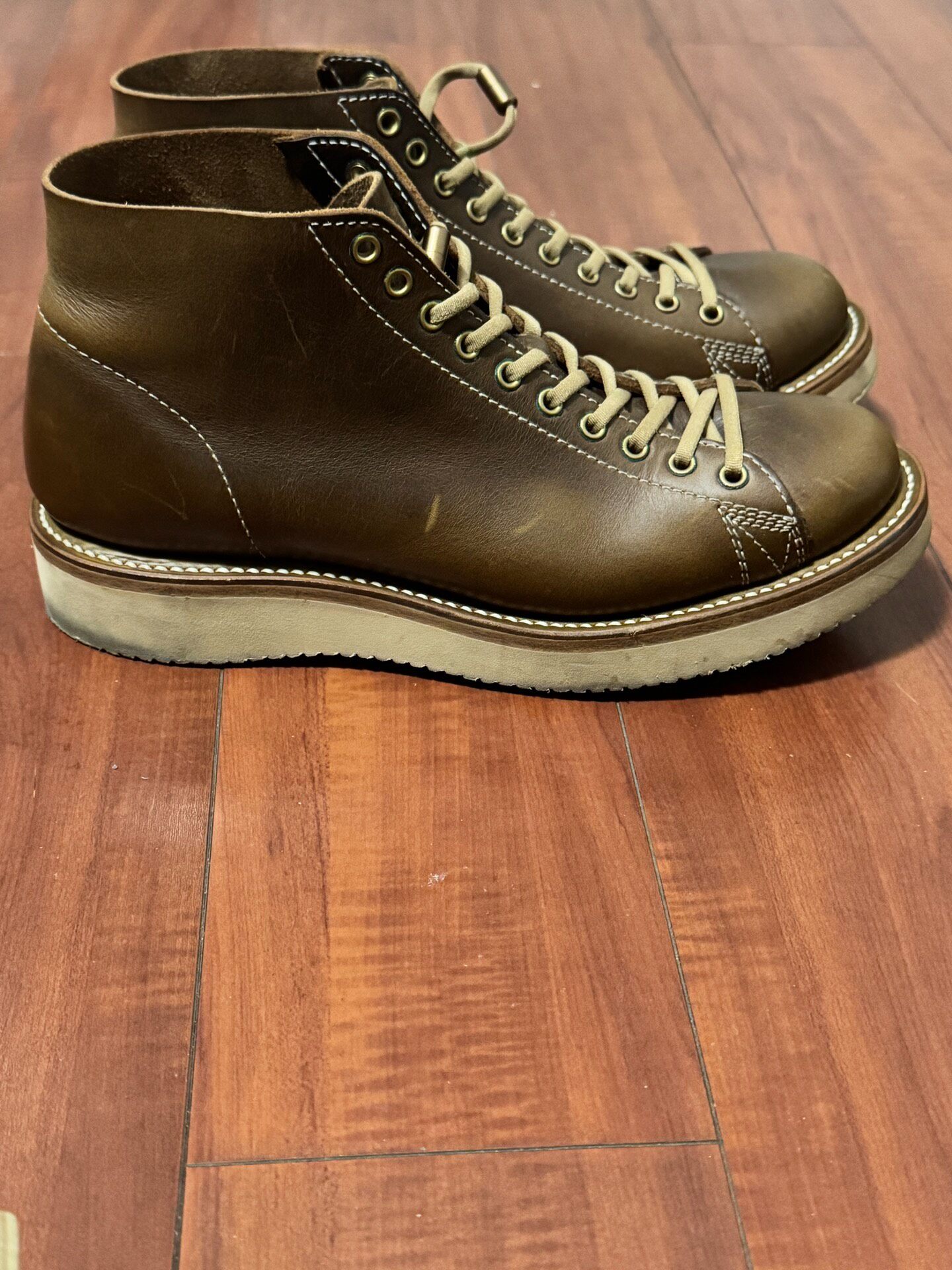 Zerrows Brown Mid-Low Work Boots — detail