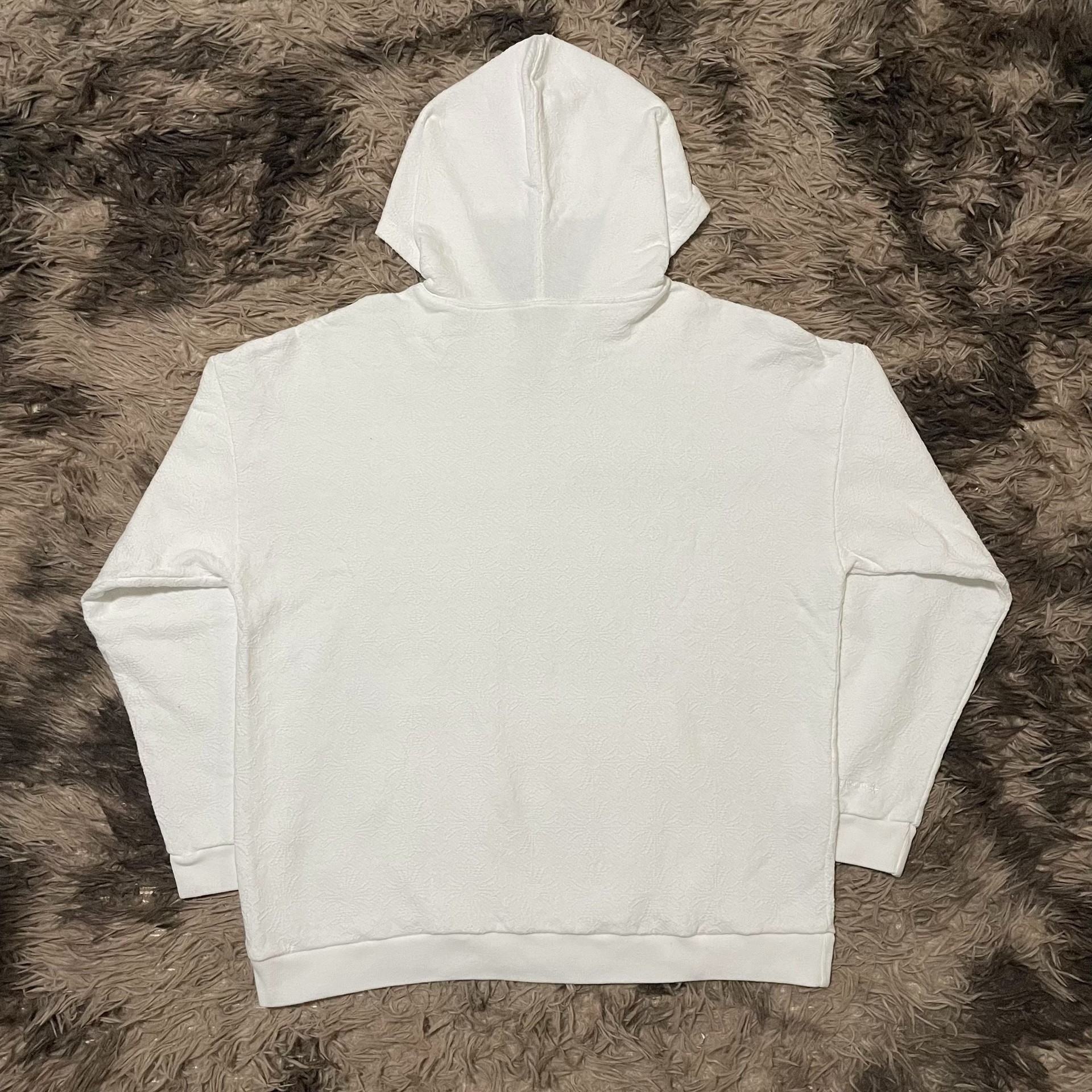 Chrome Hearts White Hooded Subtle Pattern Sweatshirt — front