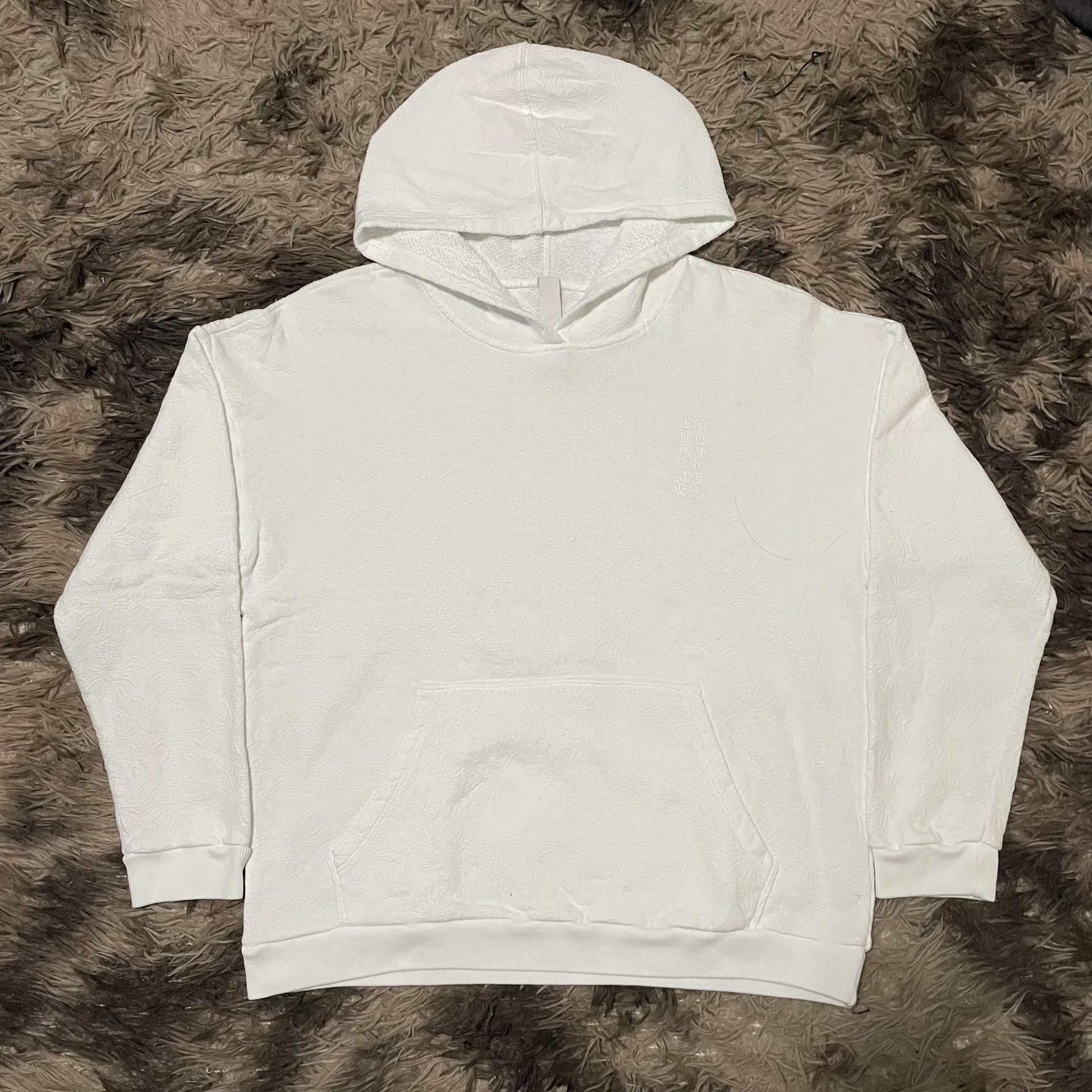Chrome Hearts White Hooded Subtle Pattern Sweatshirt