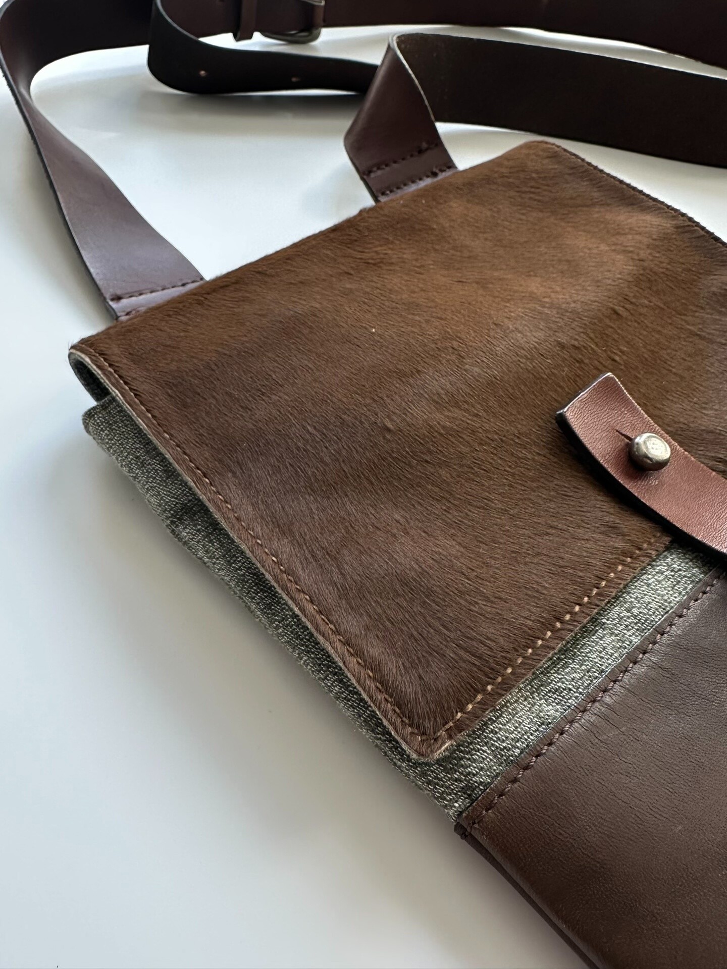 Dries Van Noten Horsehair Crossbody Bag — front