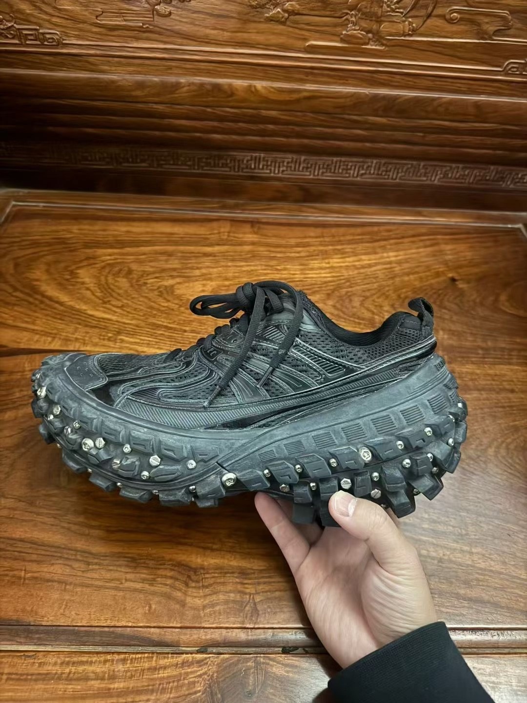 Balenciaga Studded Tire Style Sneakers — front