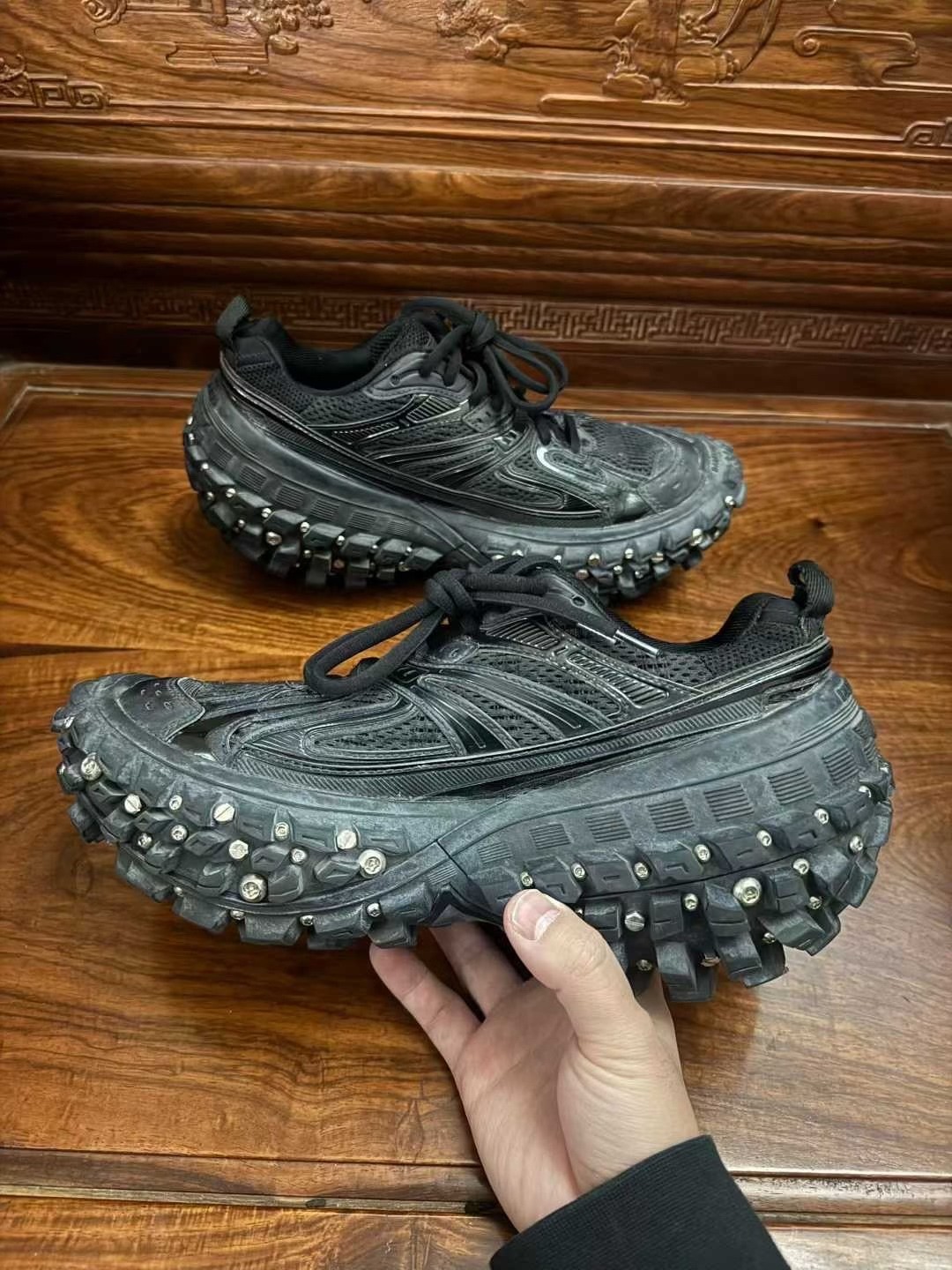 Balenciaga Studded Tire Style Sneakers — back