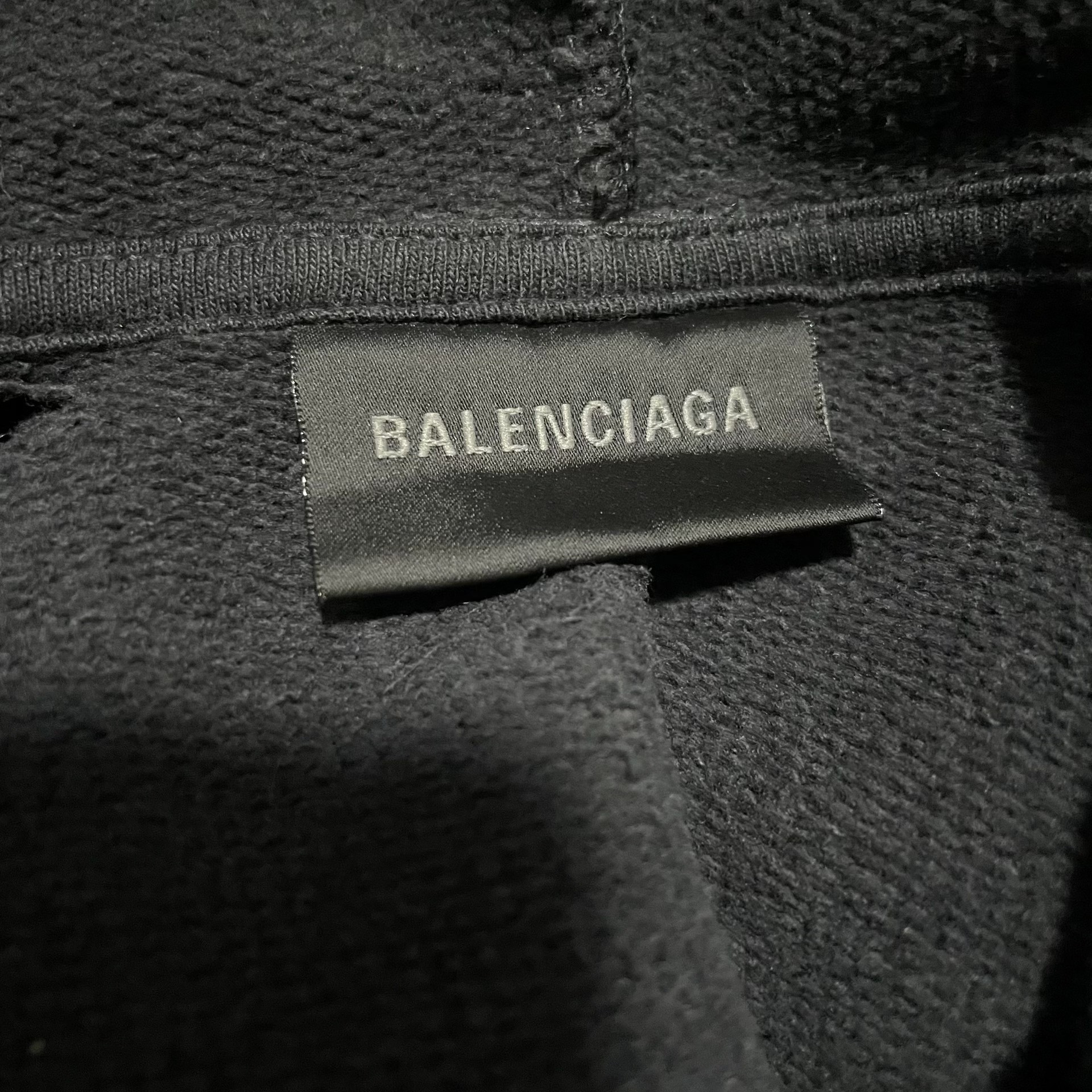 Balenciaga Distressed Zip Hoodie — detail