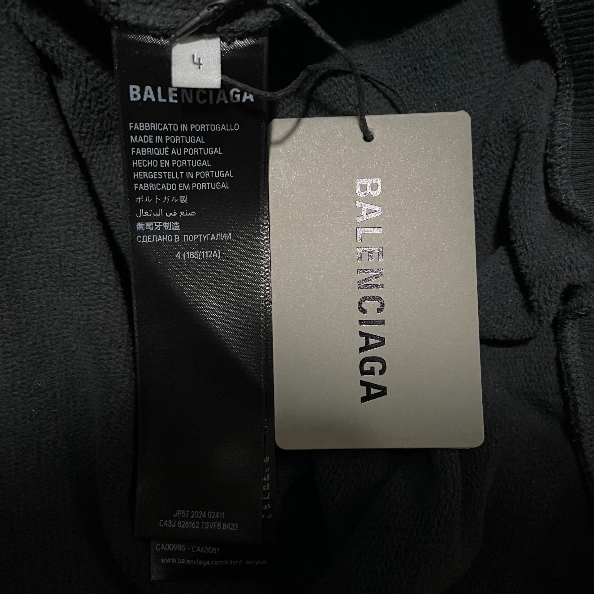Balenciaga Distressed Zip Hoodie — back