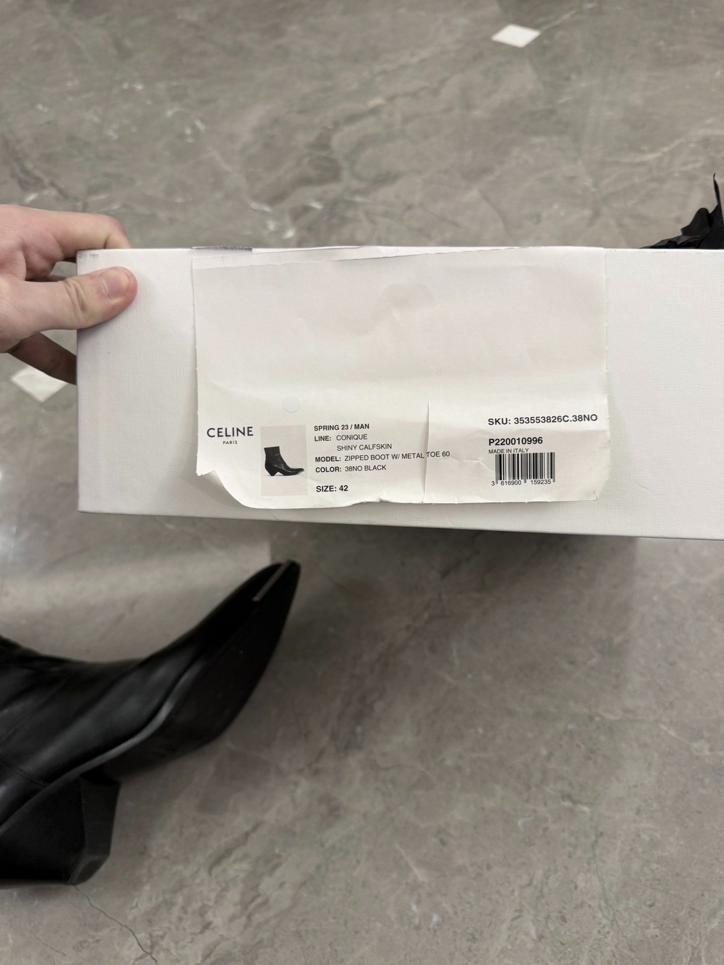 Celine Hedi Slimane Cone Heel Chelsea Boots — label