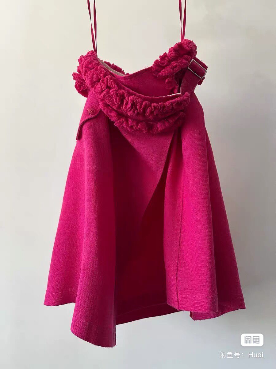 Comme des Garcons Tricot Pink Ruffled Apron Skirt