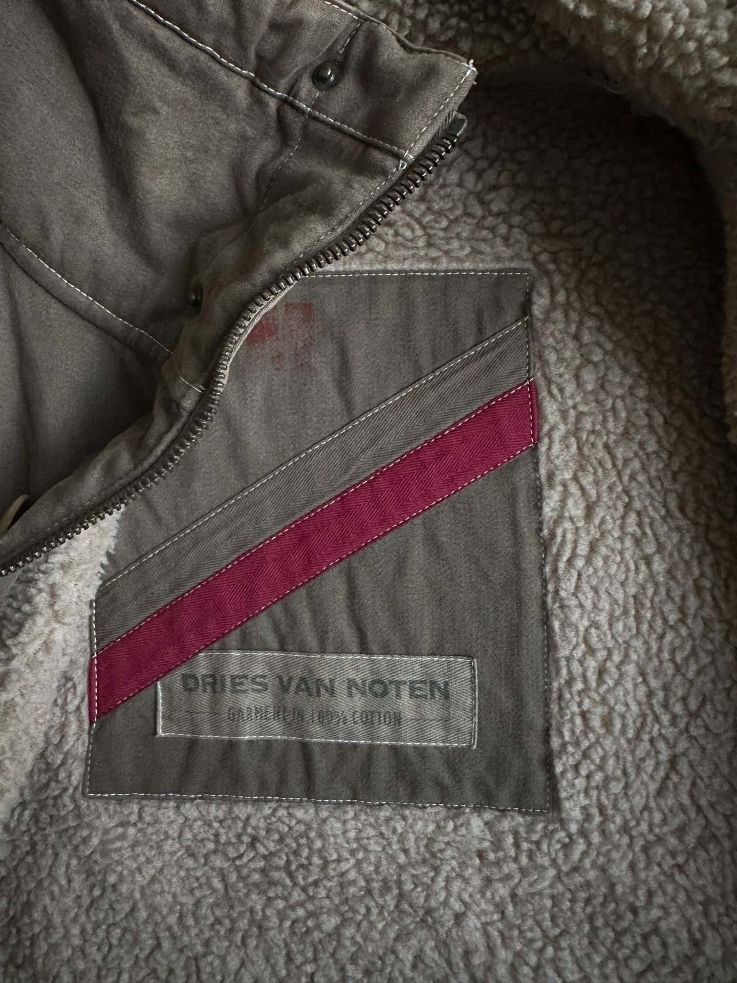 Dries Van Noten Early Military Cotton Jacket — label