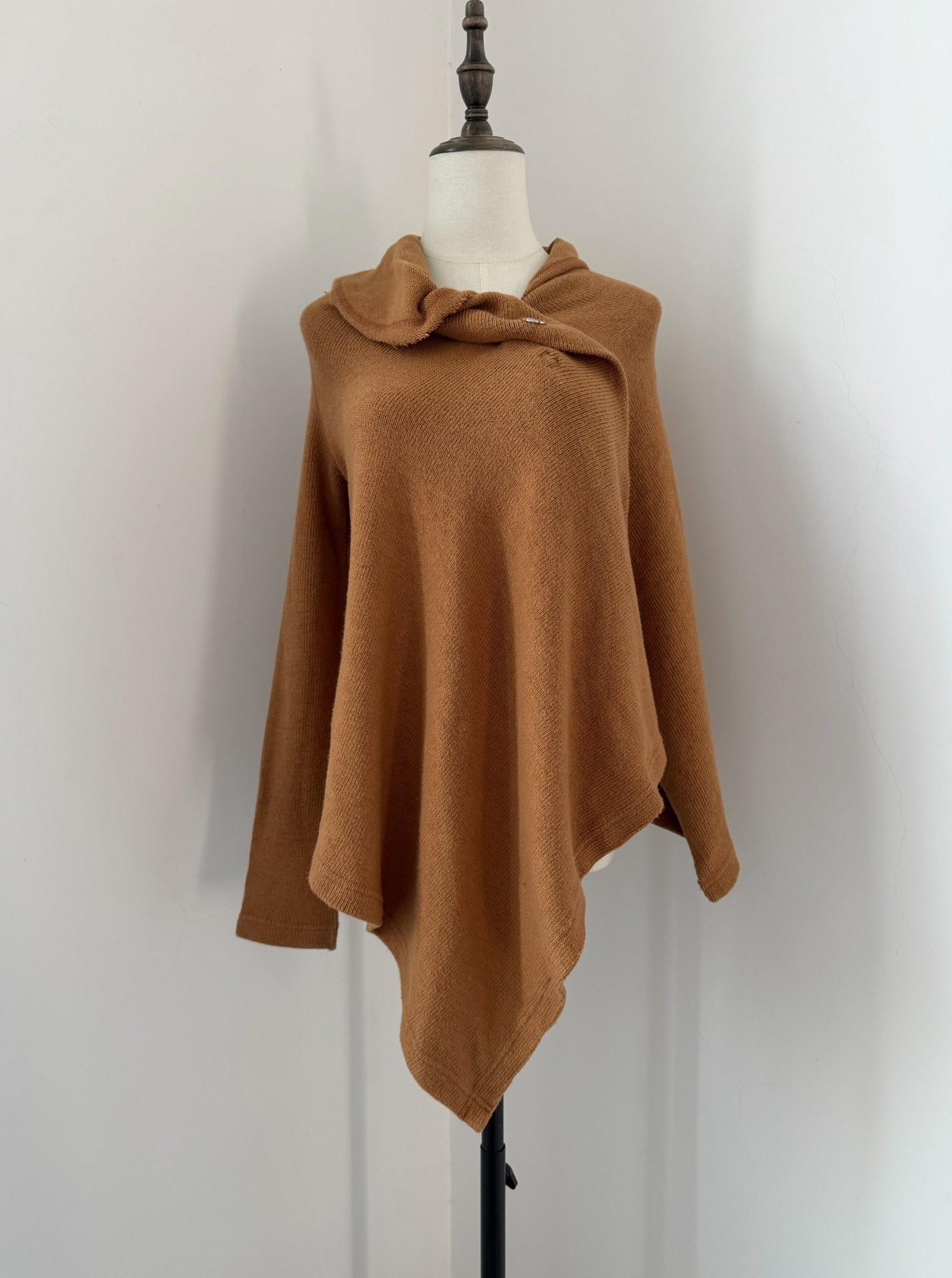 Y’s Asymmetric Knit Hooded Top — front
