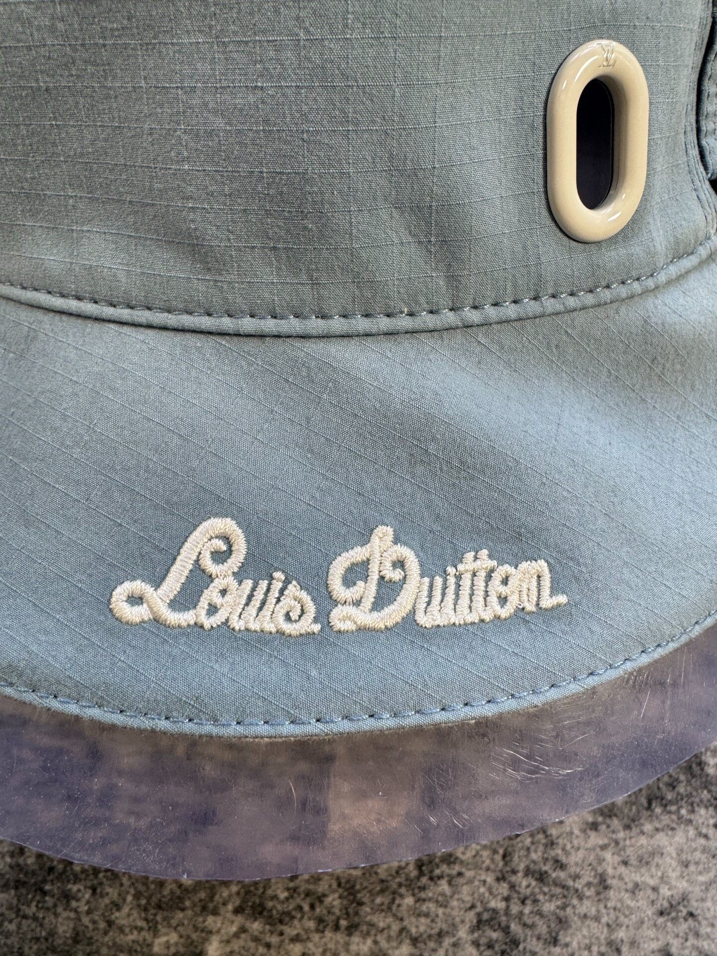 Louis Vuitton Limited Blue White Bucket Hat — detail