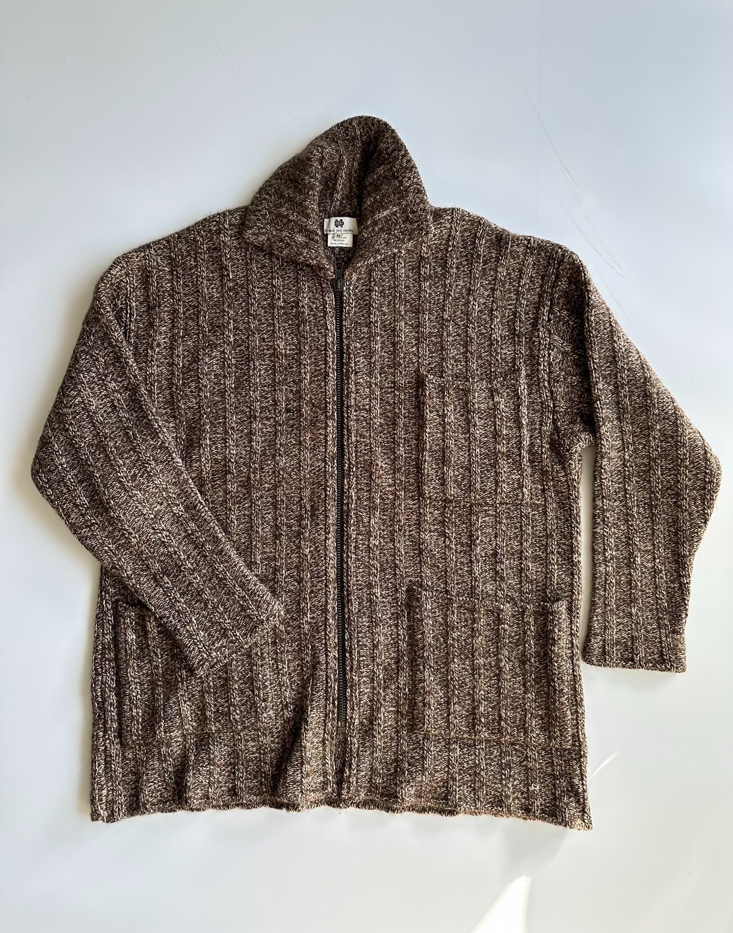 Dries Van Noten Thick Zip Knit Sweater Jacket — front