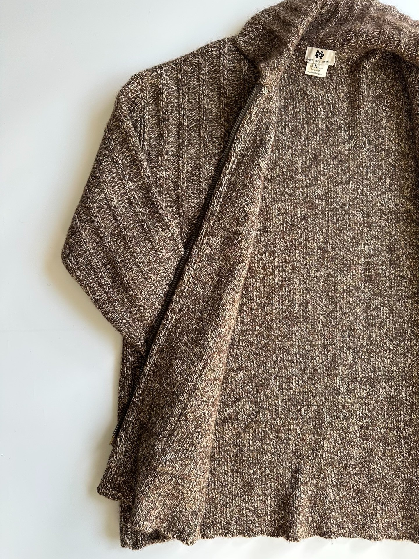 Dries Van Noten Thick Zip Knit Sweater Jacket — back