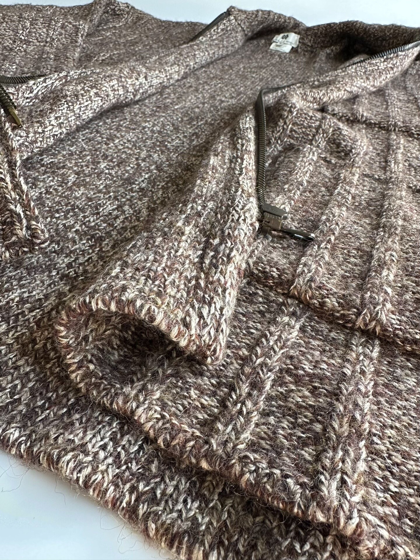Dries Van Noten Thick Zip Knit Sweater Jacket — label