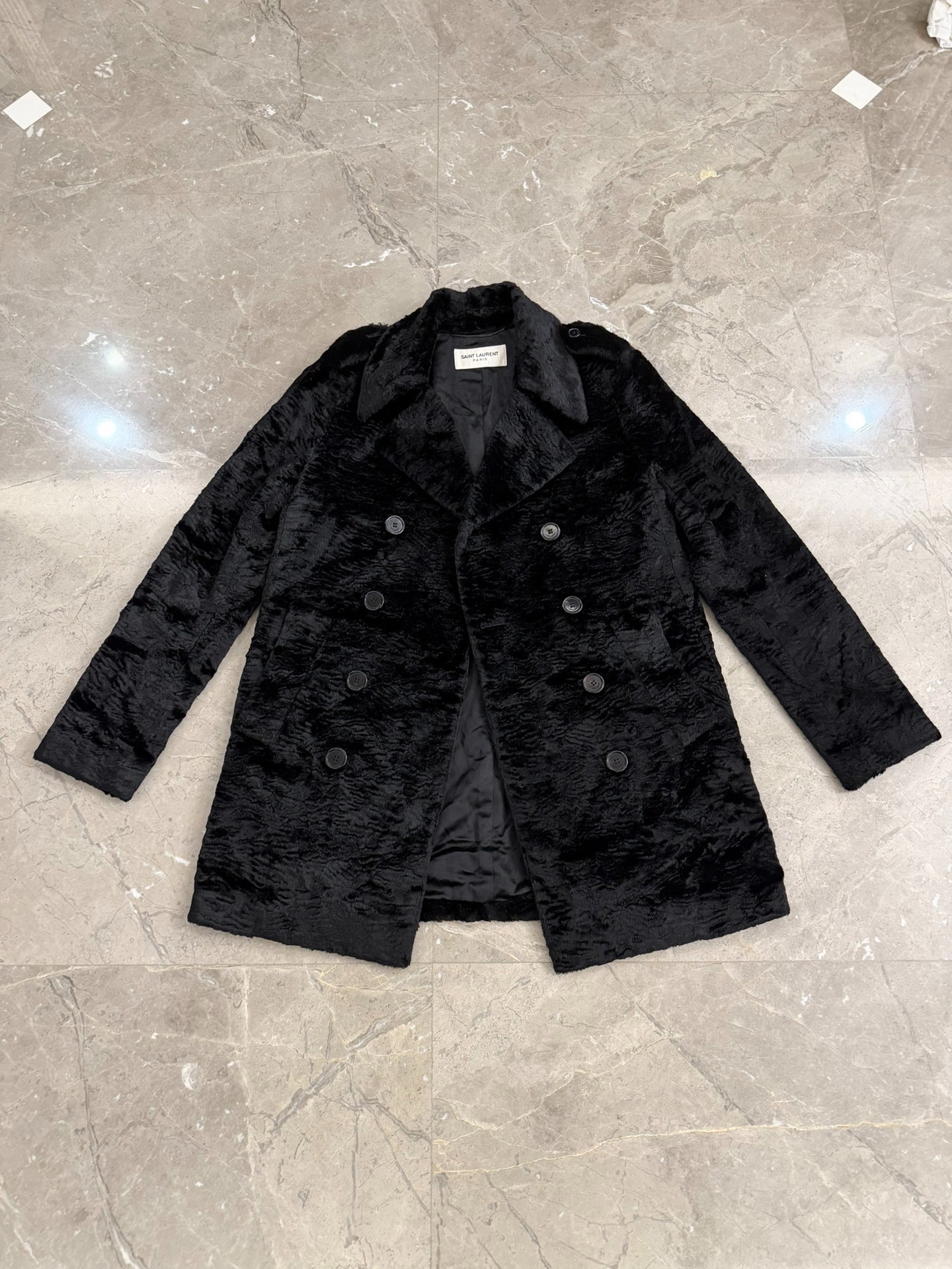 Saint Laurent SLP Fur-like Coat — front
