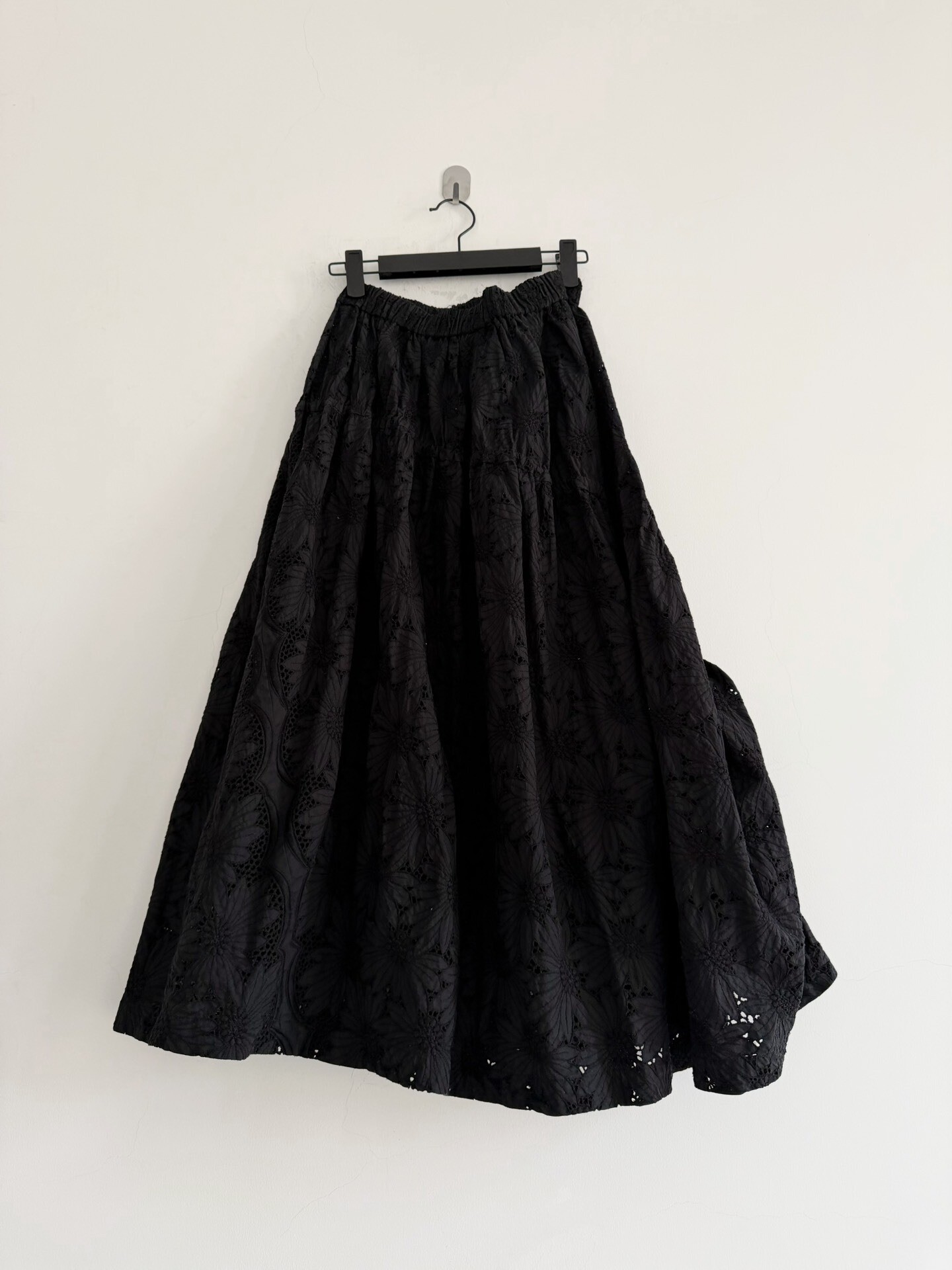 Comme des Garcons Black Lace Full-length Skirt — detail