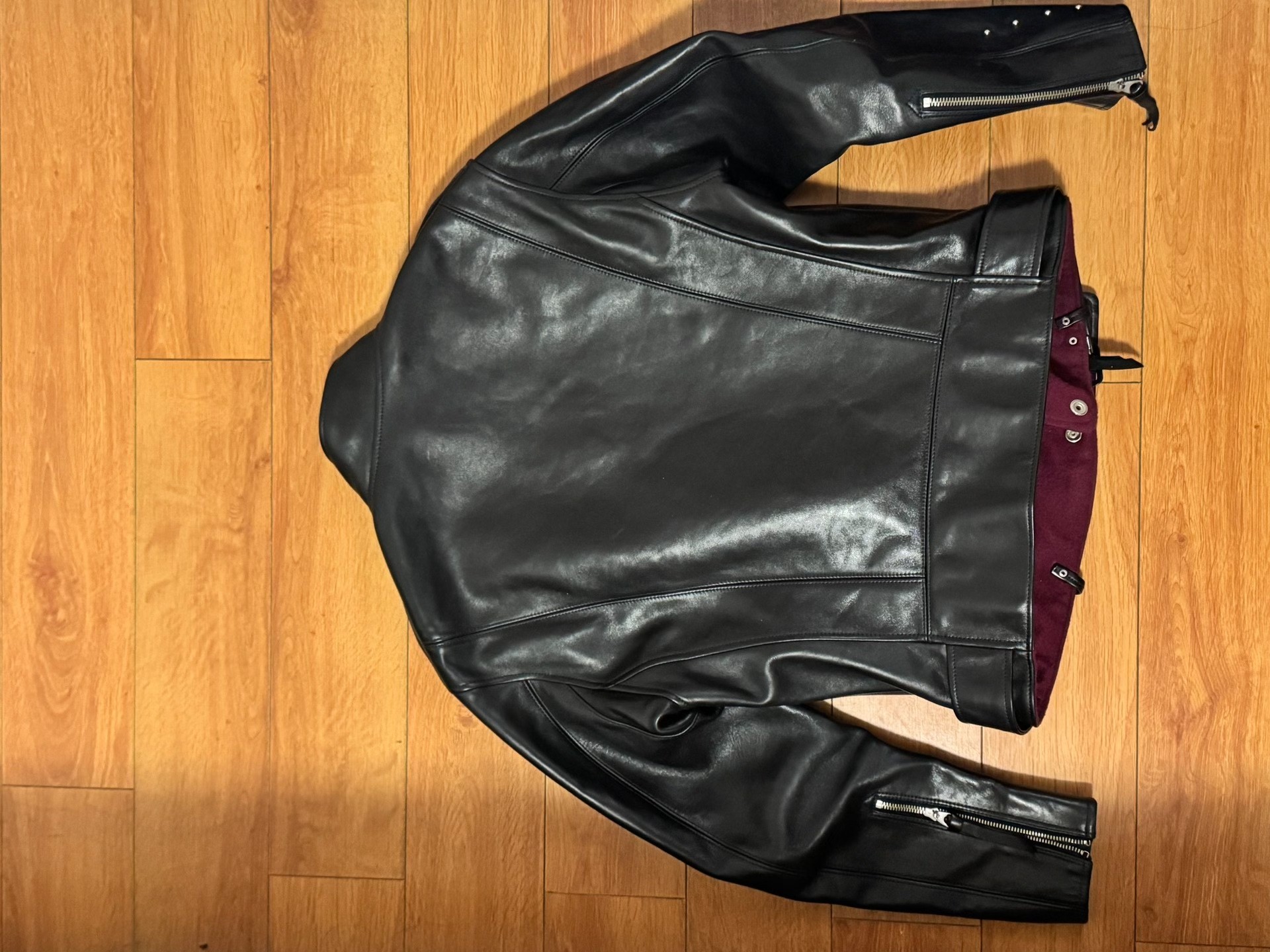 Guofo J31 Black Leather Jacket — front