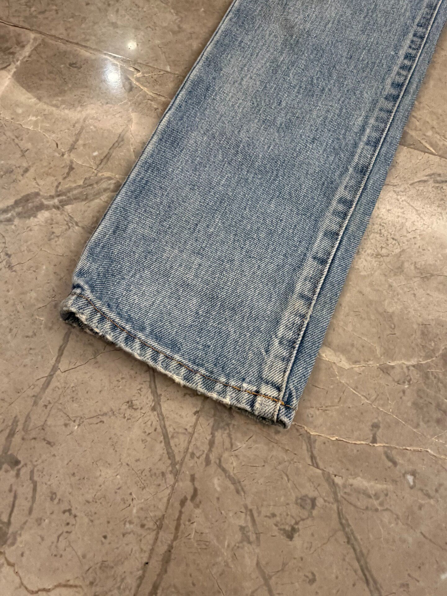 Saint Laurent D02 Blue Slim Distressed Jeans — back