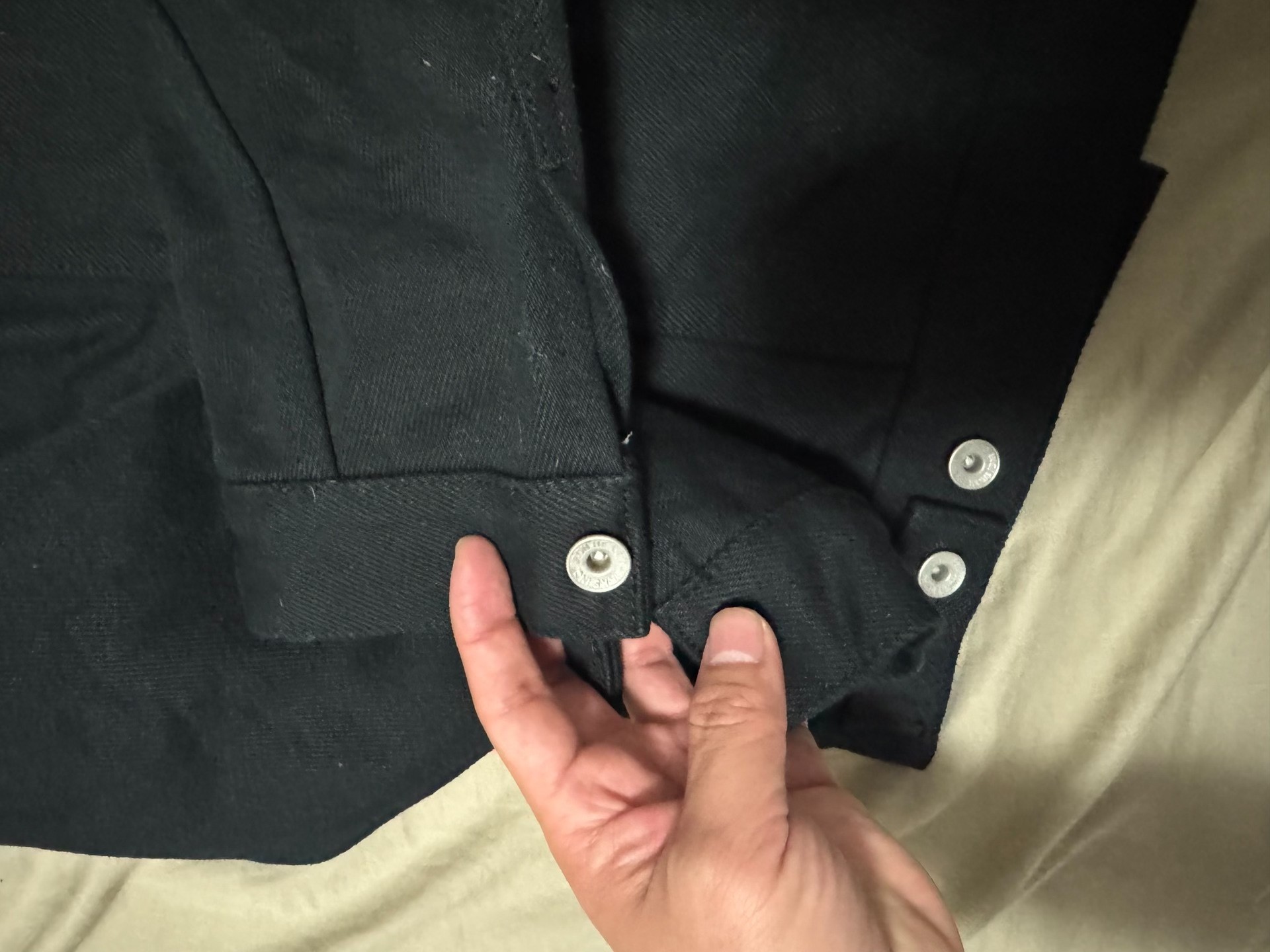 Iron Heart 21oz Black Denim Jacket — label