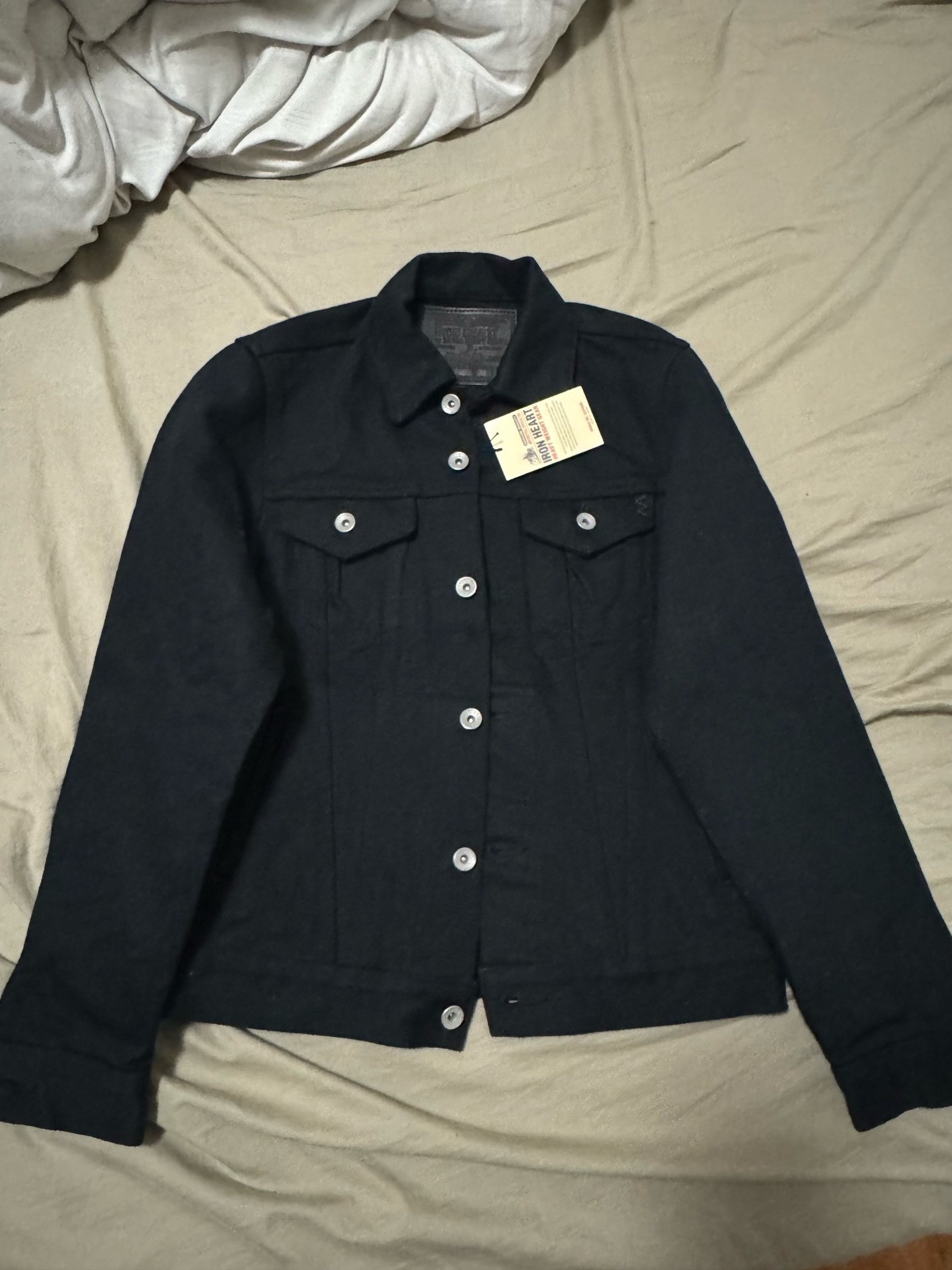 Iron Heart 21oz Black Denim Jacket