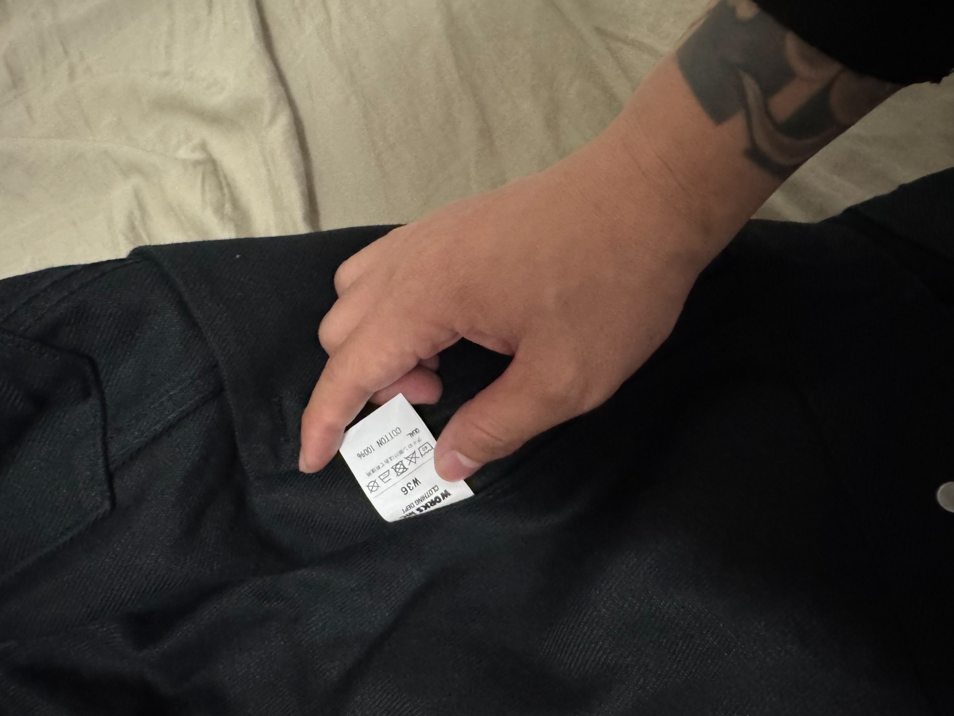 Iron Heart 21oz Black Denim Jacket — detail