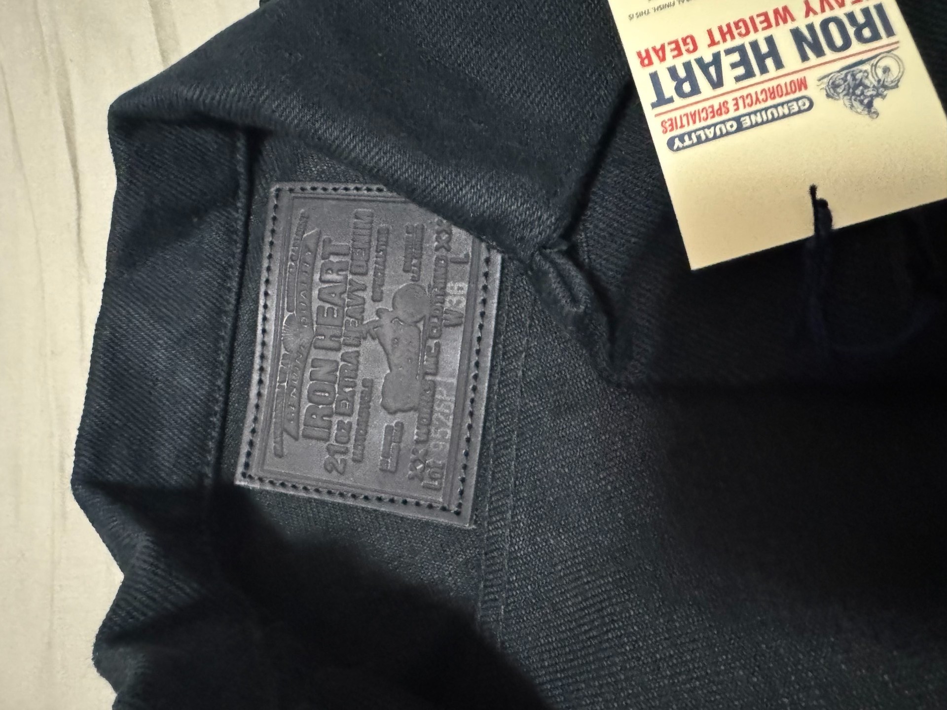 Iron Heart 21oz Black Denim Jacket — back