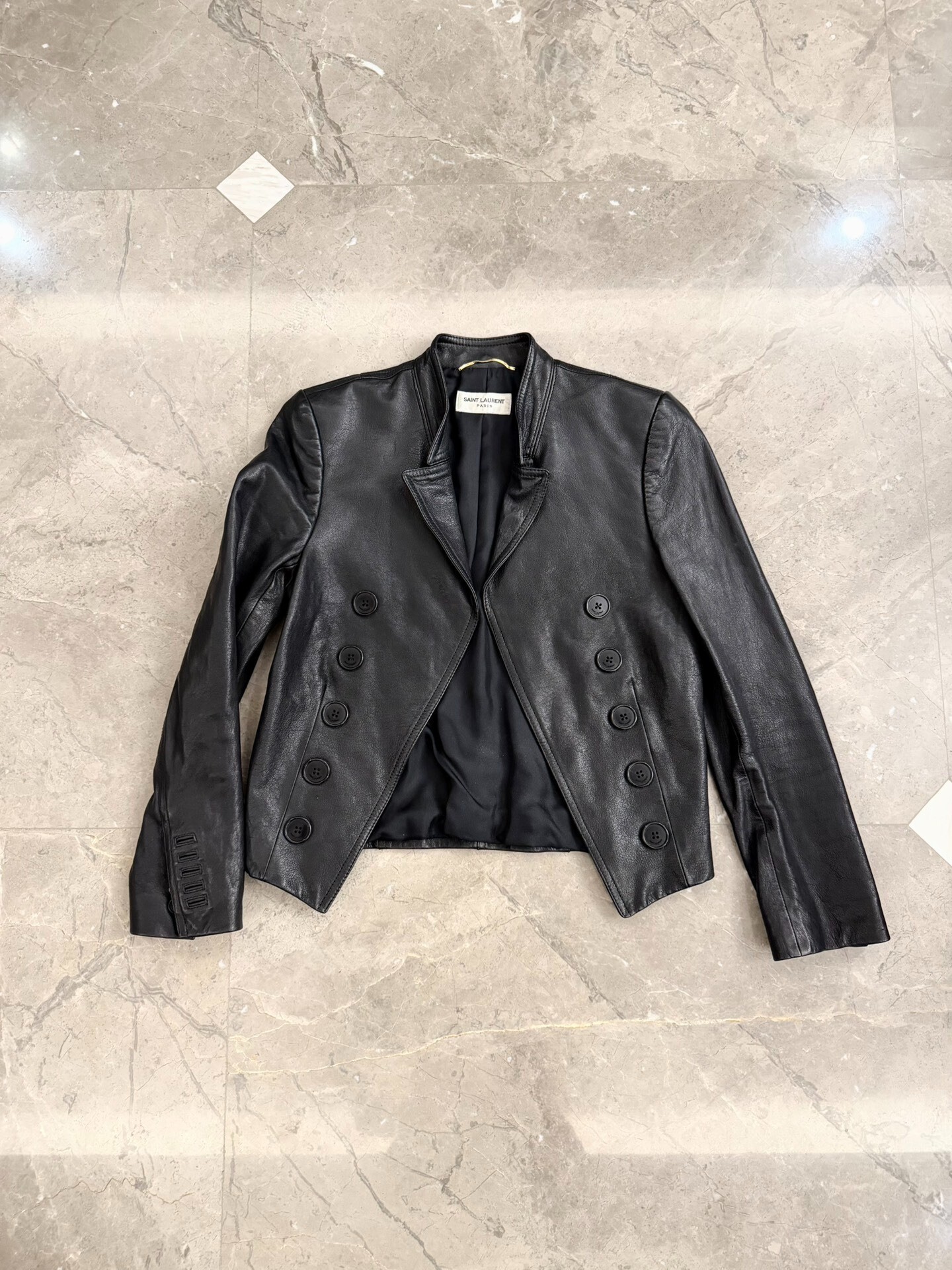 Saint Laurent Black Lambskin Leather Jacket