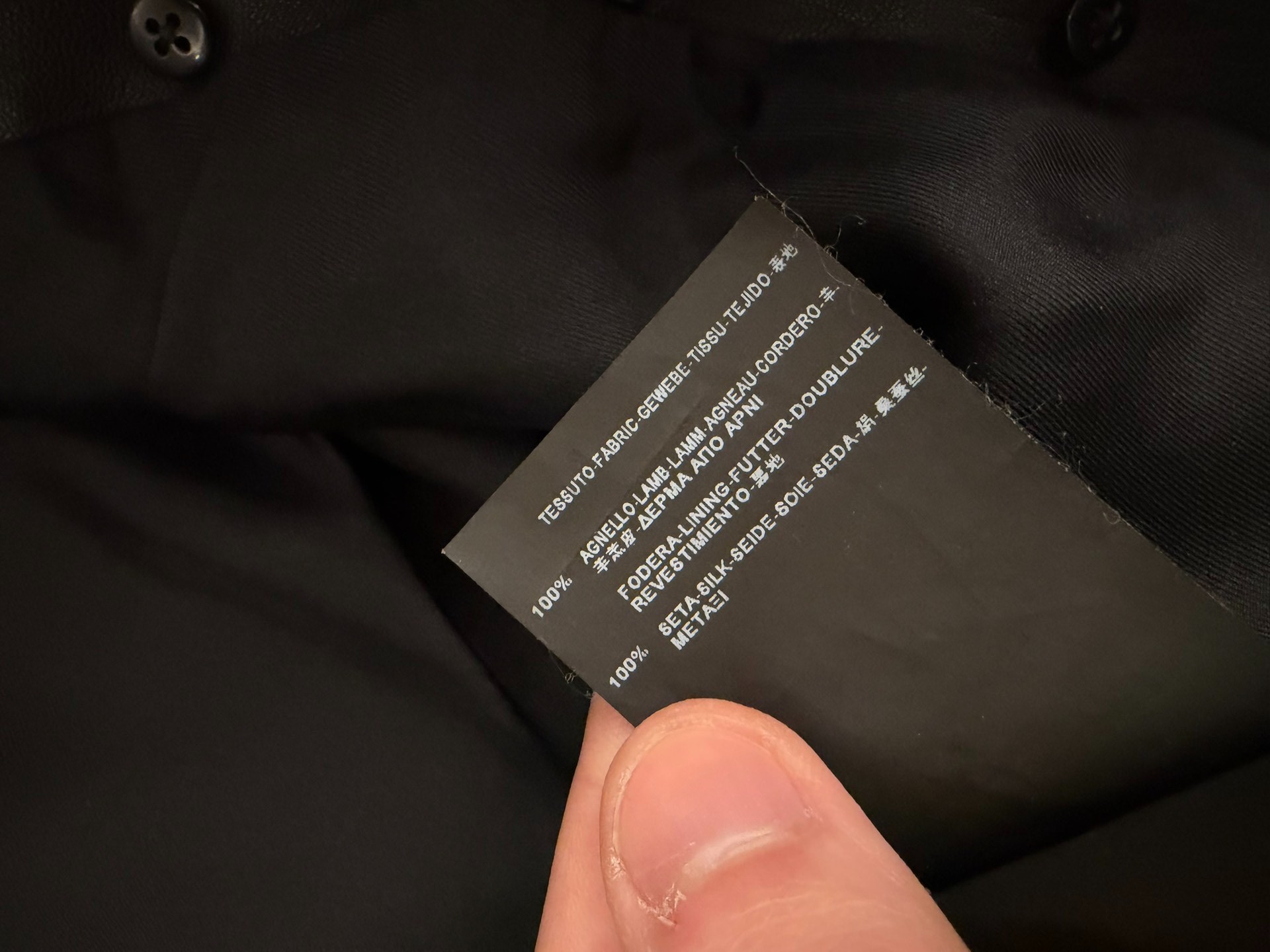 Saint Laurent Black Lambskin Leather Jacket — label
