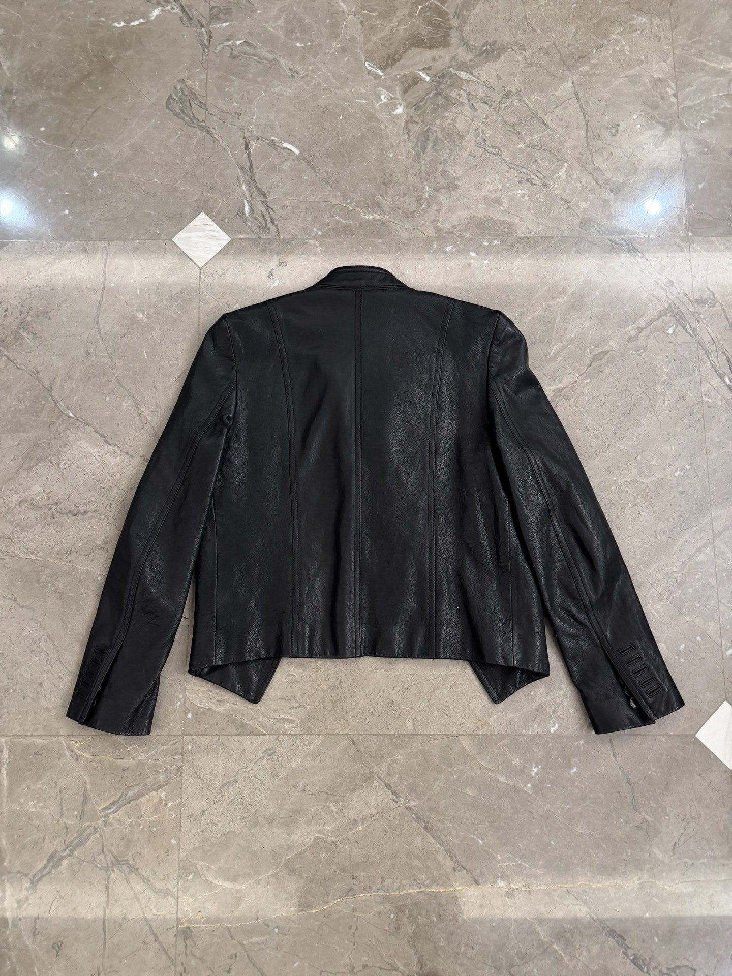 Saint Laurent Black Lambskin Leather Jacket — front
