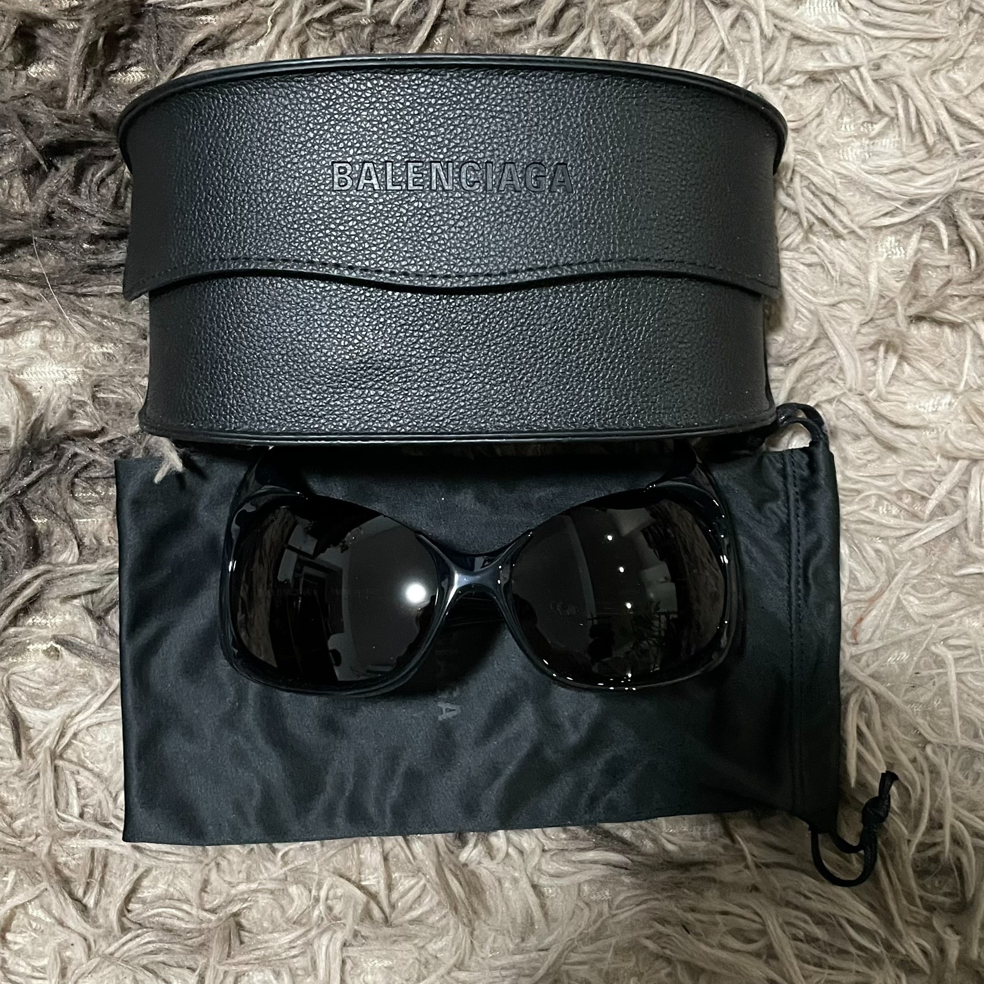 Balenciaga Black Logo Sunglasses