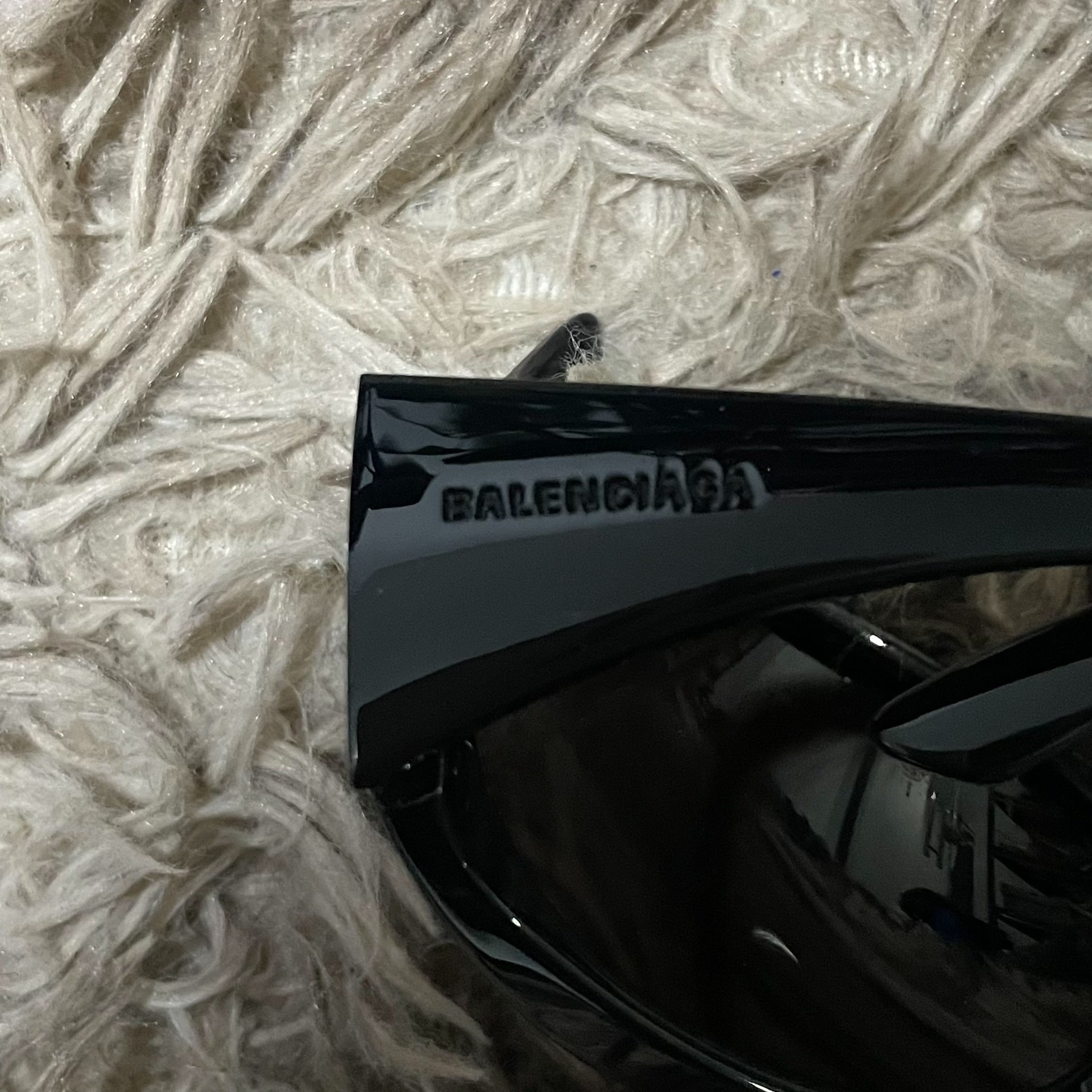 Balenciaga Black Logo Sunglasses — back
