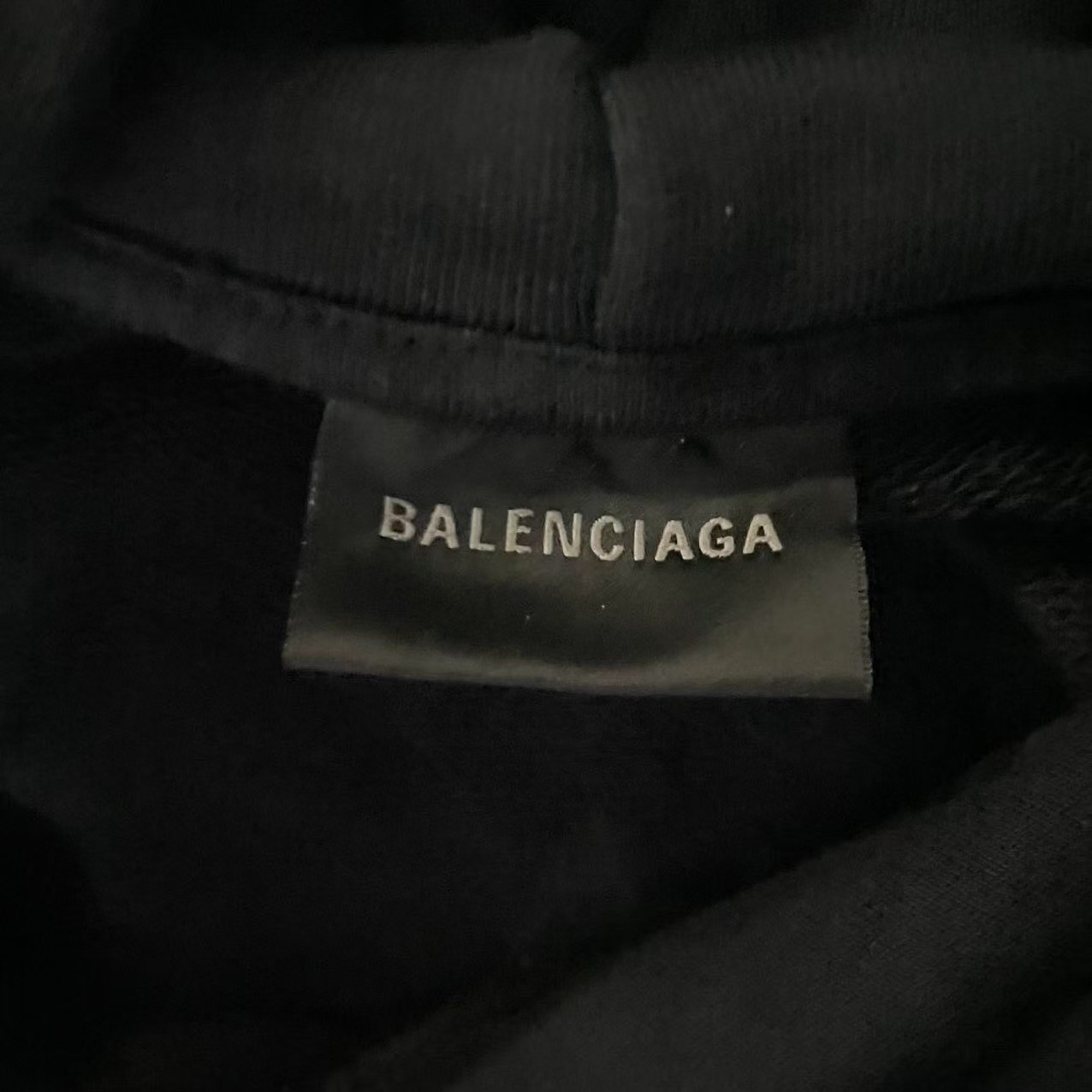 Balenciaga Black Blurry Logo Hoodie — detail